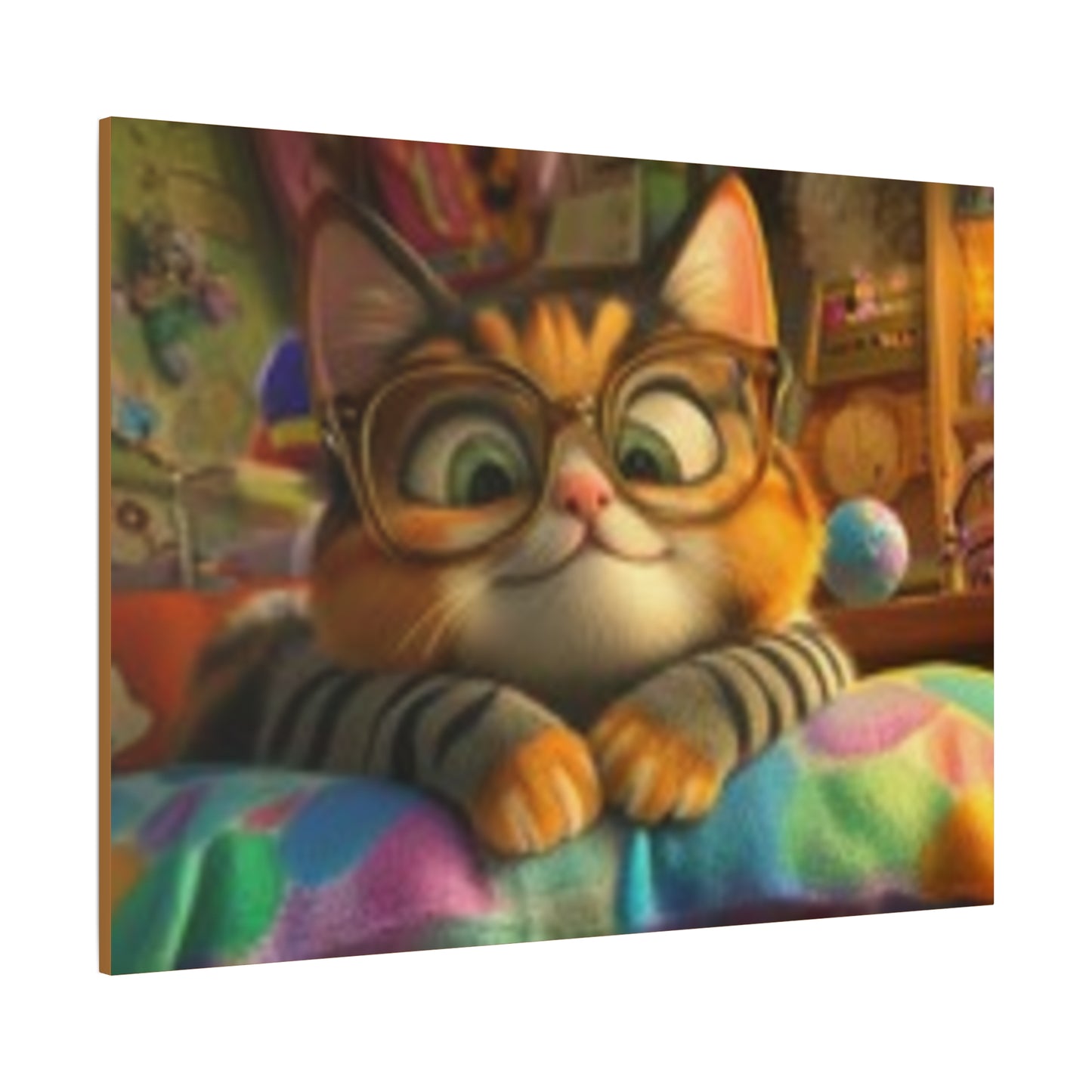 Charming Cat Canvas Wall Art, Cat Lover Decor, Cute Cat Artwork, Gift for Pet Owners, Whimsical Home Decor, Cat-Themed Room