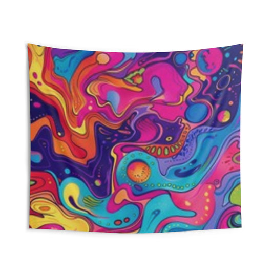 Colorful Abstract Indoor Wall Tapestry - Boho Home Decor