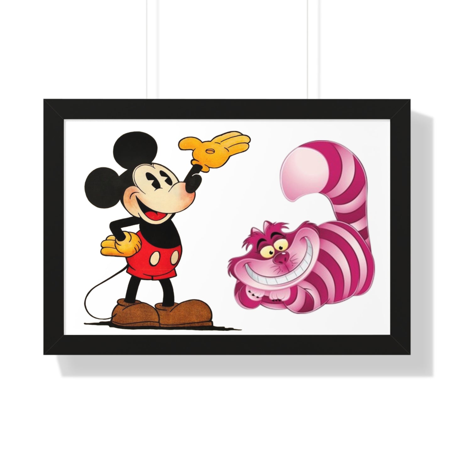 Framed Horizontal Poster Mickey Mouse & Cheshire Cat