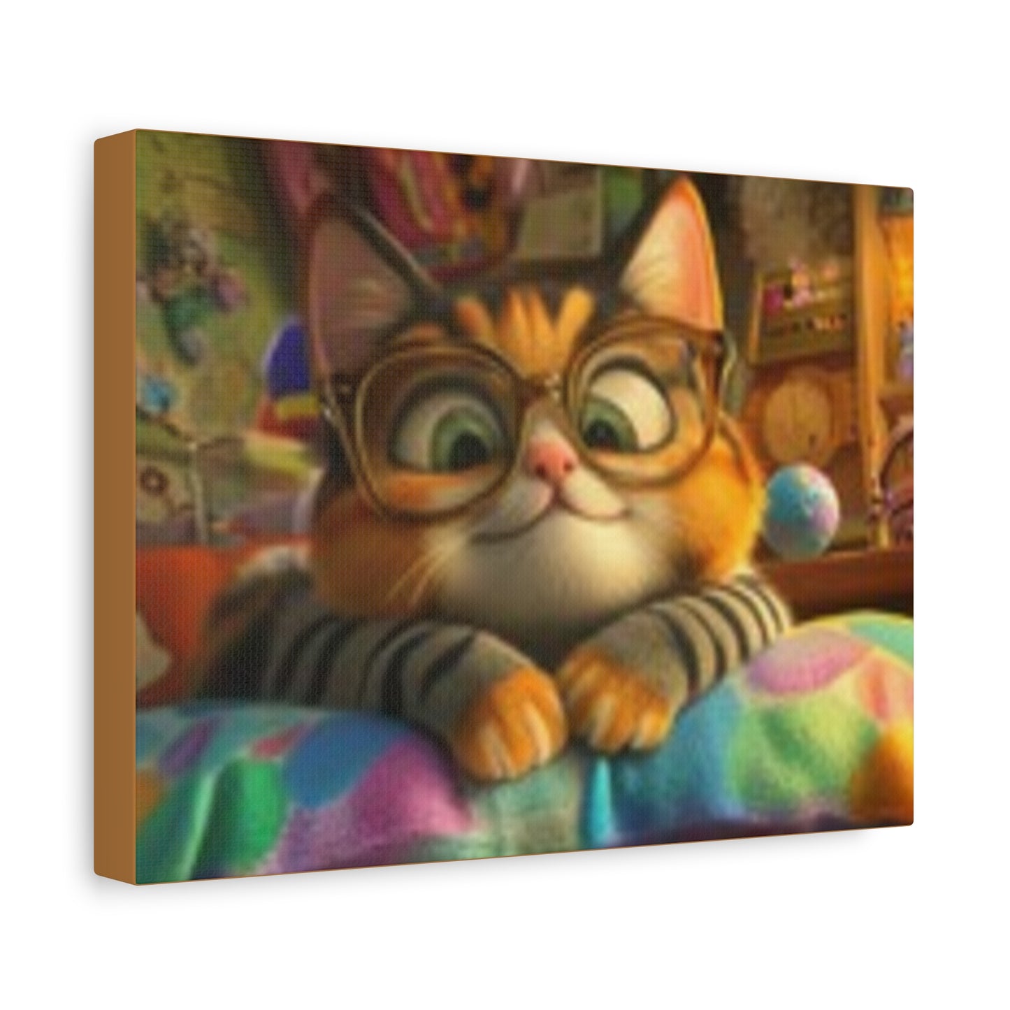 Charming Cat Canvas Wall Art, Cat Lover Decor, Cute Cat Artwork, Gift for Pet Owners, Whimsical Home Decor, Cat-Themed Room