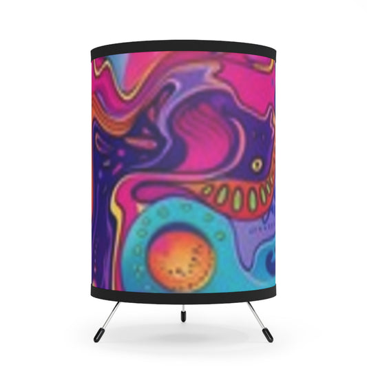 Colorful Tripod Lamp with High-Res Printed Shade – Mood-Enhancing Lighting for Home Decor