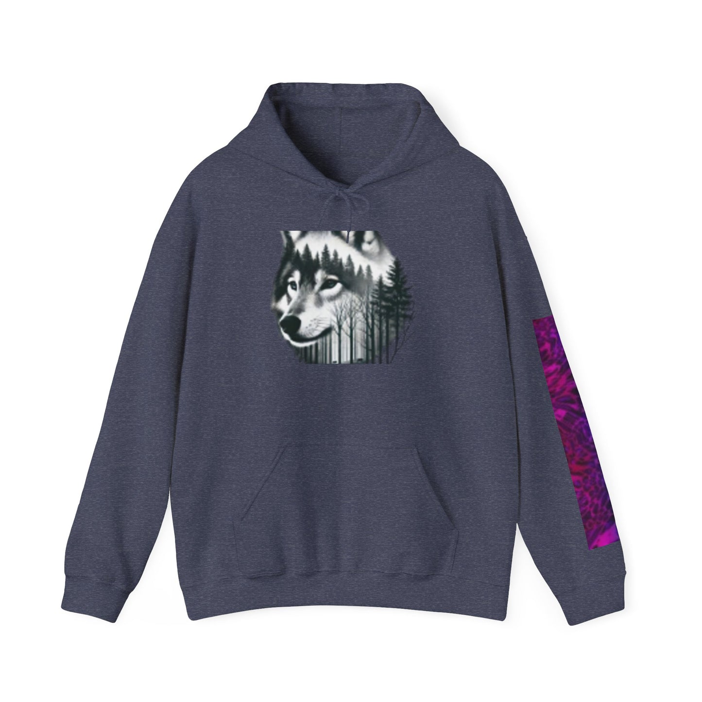 Sudadera con capucha con estampado de lobo y mujer: sudadera unisex de mezcla pesada™ para amantes de la naturaleza 