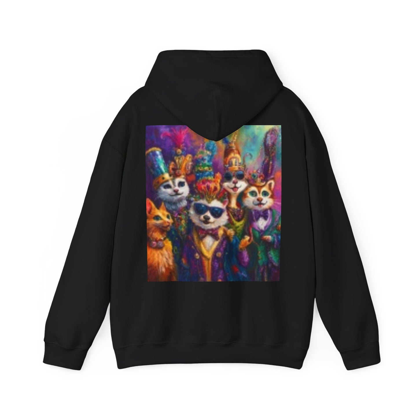 Colorful Cat Party Hooded Sweatshirt