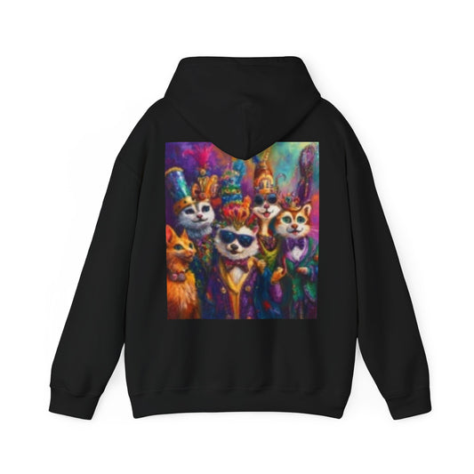 Colorful Cat Party Hooded Sweatshirt