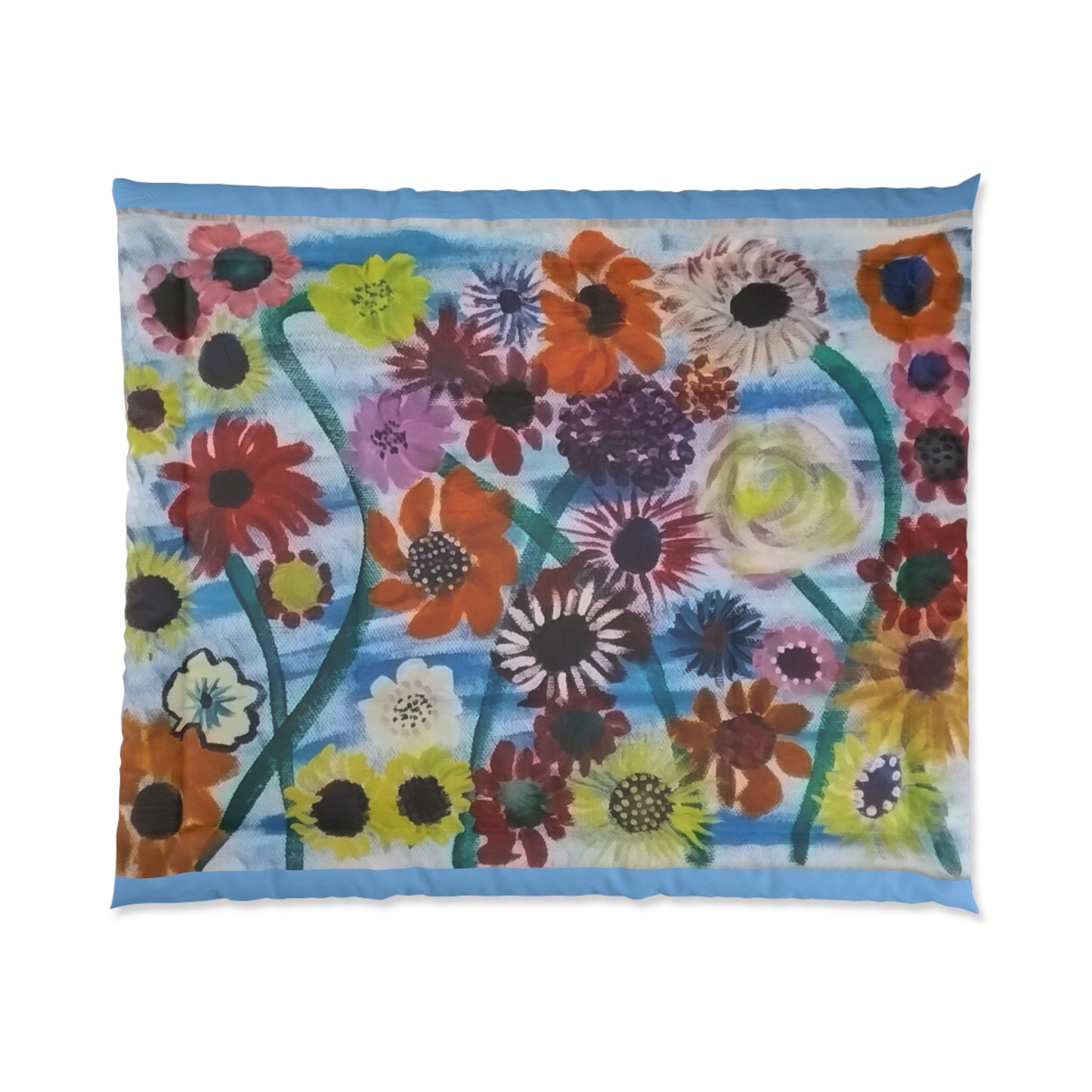 Comforter 104"x88" Size Flower Garden