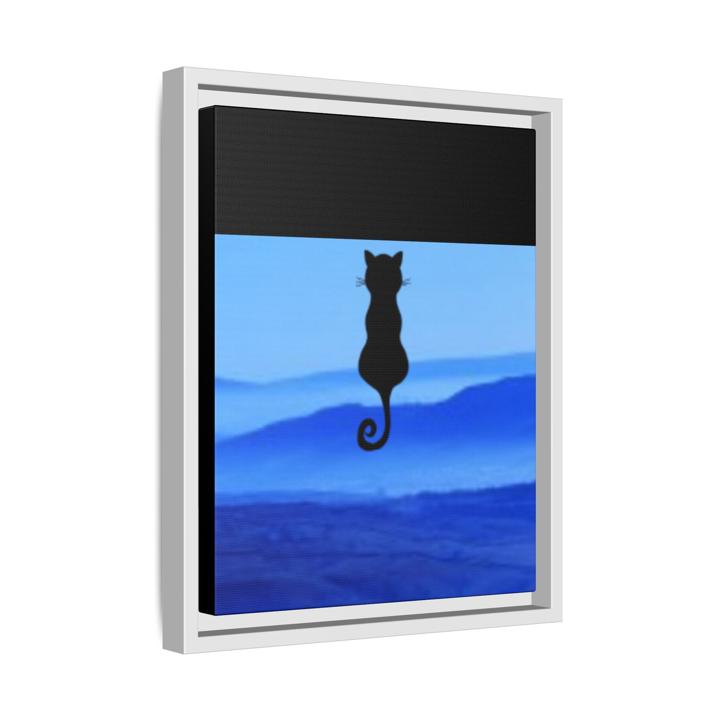 Framed Cat Silhouette Art Print, Wall Decor, Cat Lover Gift, Home Office Art, Pet Memorial