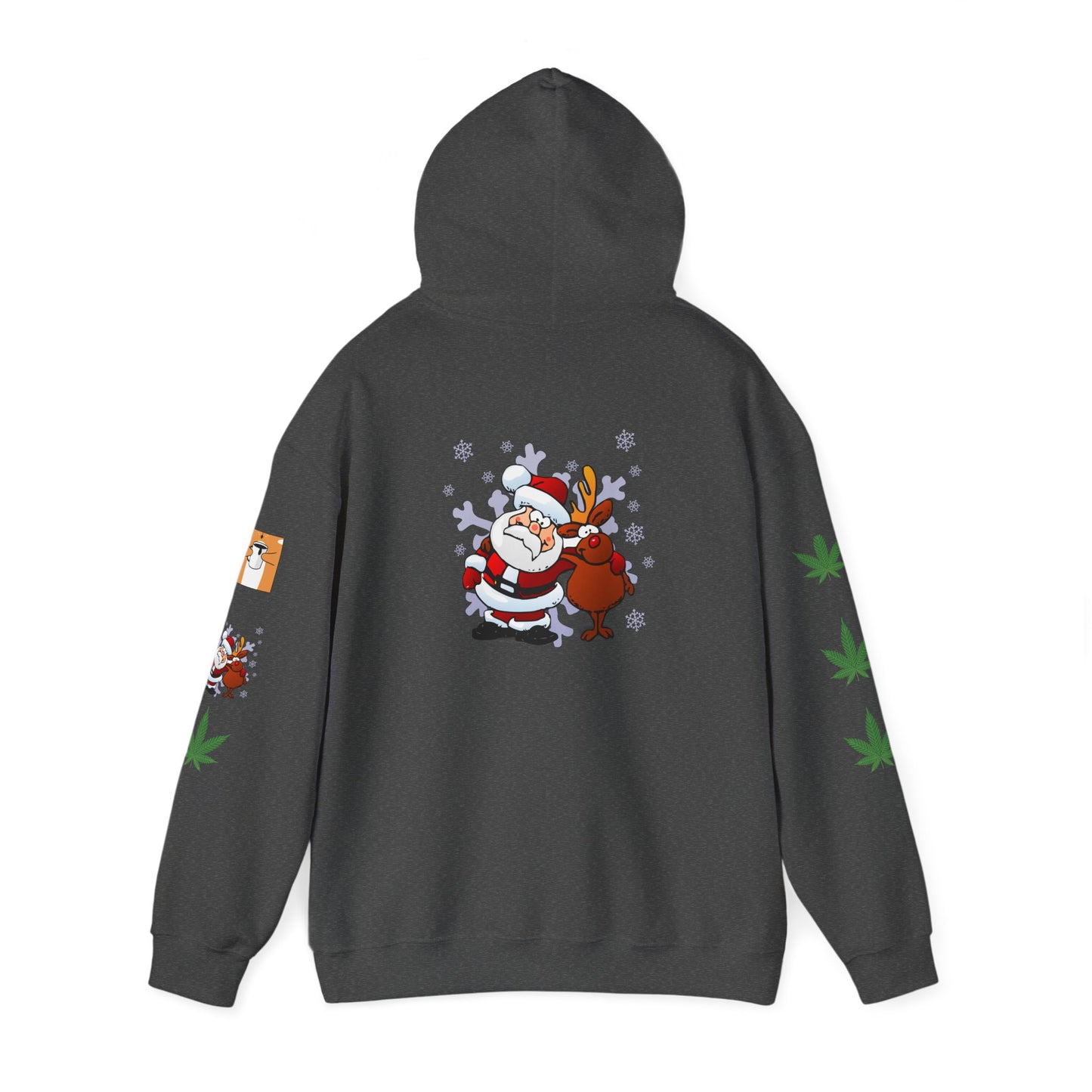 Sudadera con capucha Papá Noel Reno Hoja de marihuana
