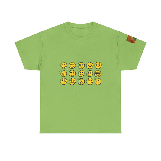 Playful Emoji & Monster Graphic Tee for Fun Lovers