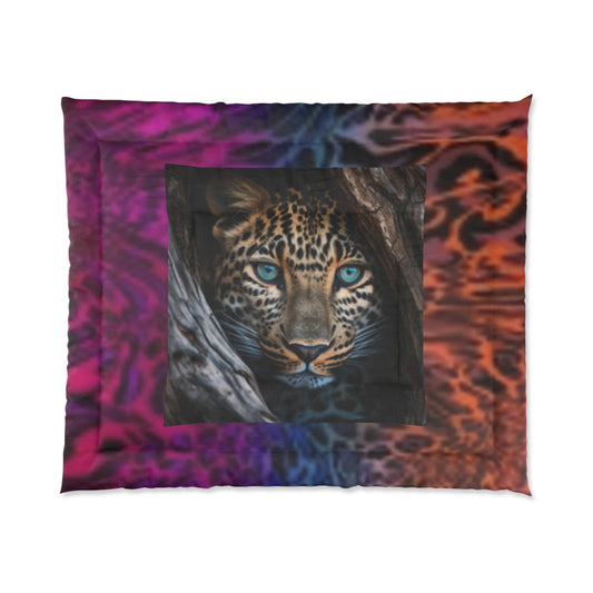 Vibrant Leopard & Animal Print Comforter - Wild Cat Bedding, Animal Print Throw, Bohemian Bedroom Decor, Unique Gift for Animal Lovers