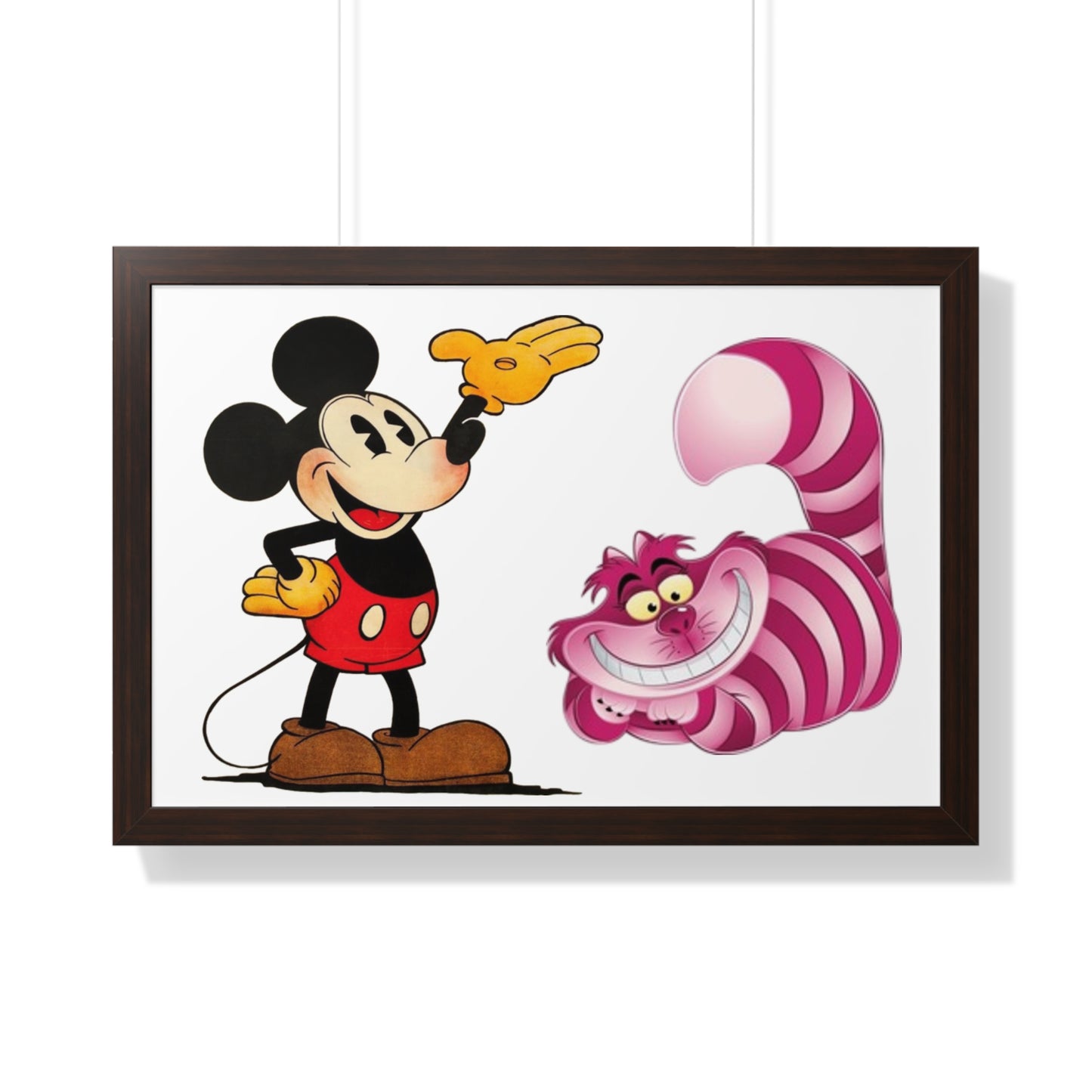 Framed Horizontal Poster Mickey Mouse & Cheshire Cat