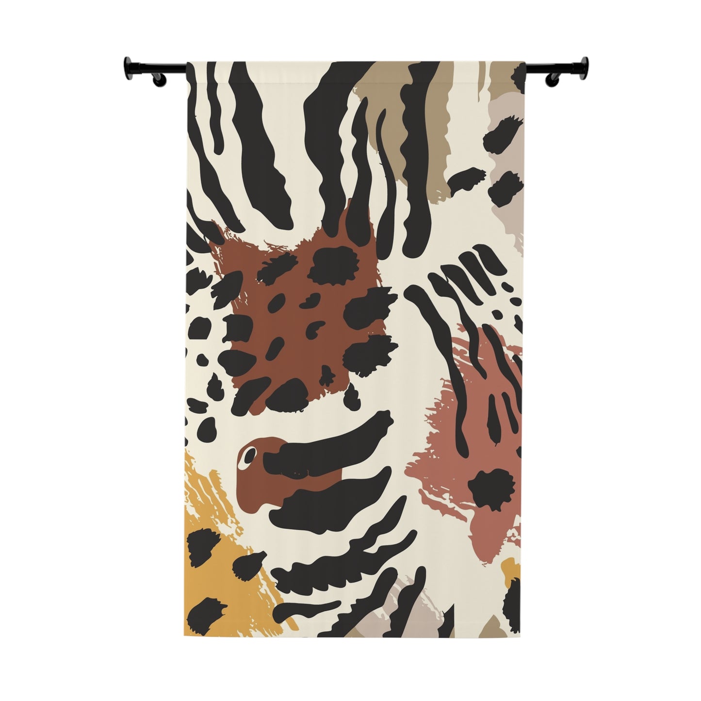 Boho Chic Window Curtains – Animal Print Design for Home Decor