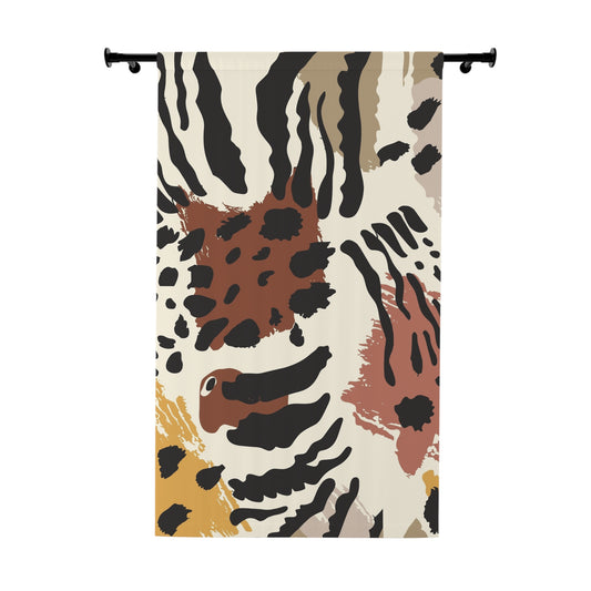 Boho Chic Window Curtains – Animal Print Design for Home Decor