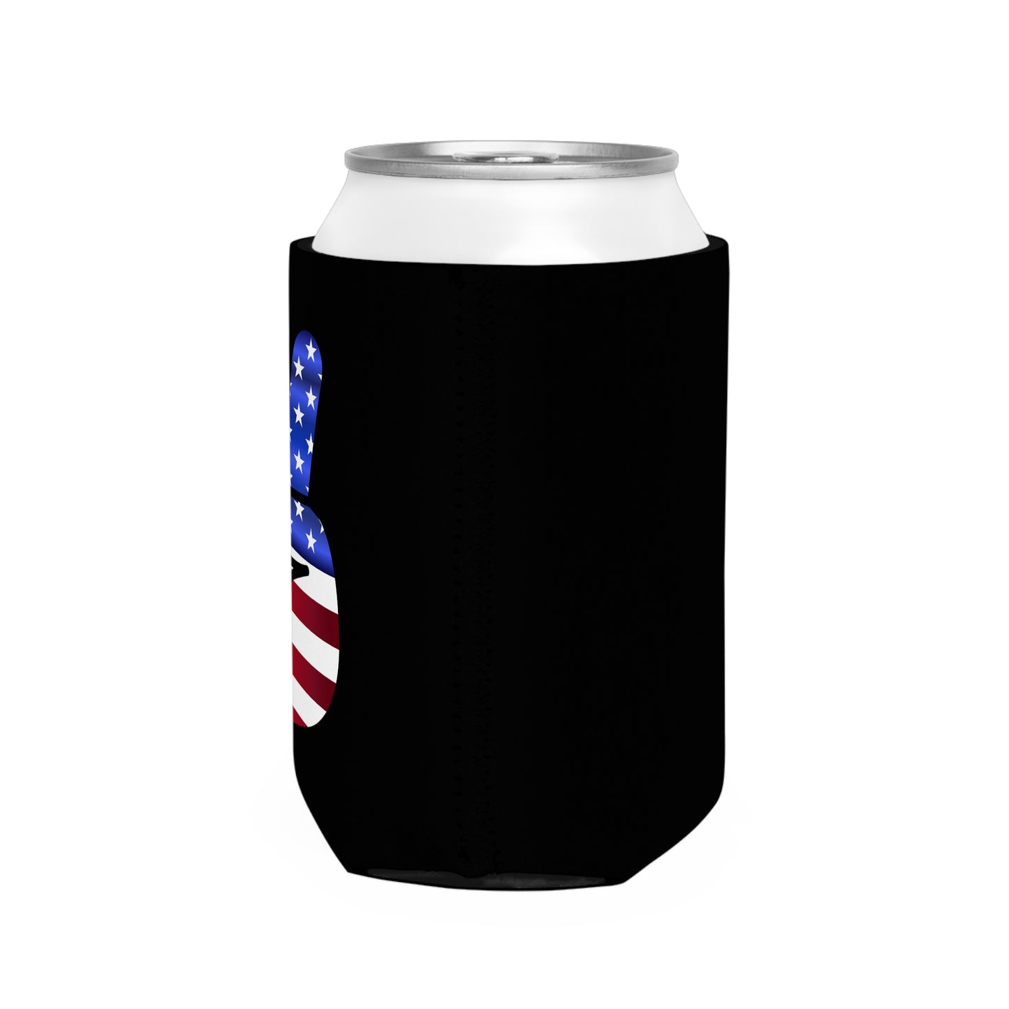 Can Cooler Sleeve Peace Sign Red White Blue Going to a Party!