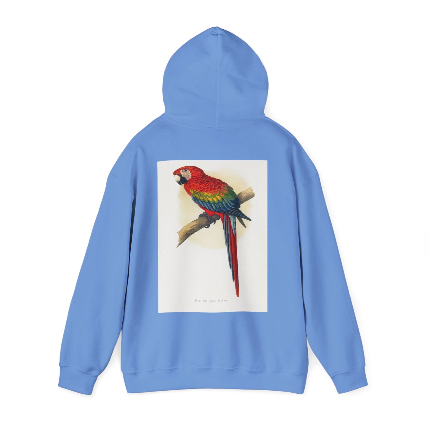 Colorful Parrot & Heart Hoodie - Unisex Heavy Blend Sweatshirt, Tropical Vibe Apparel, Perfect for Animal Lovers, Gift for Birthdays and Holidays