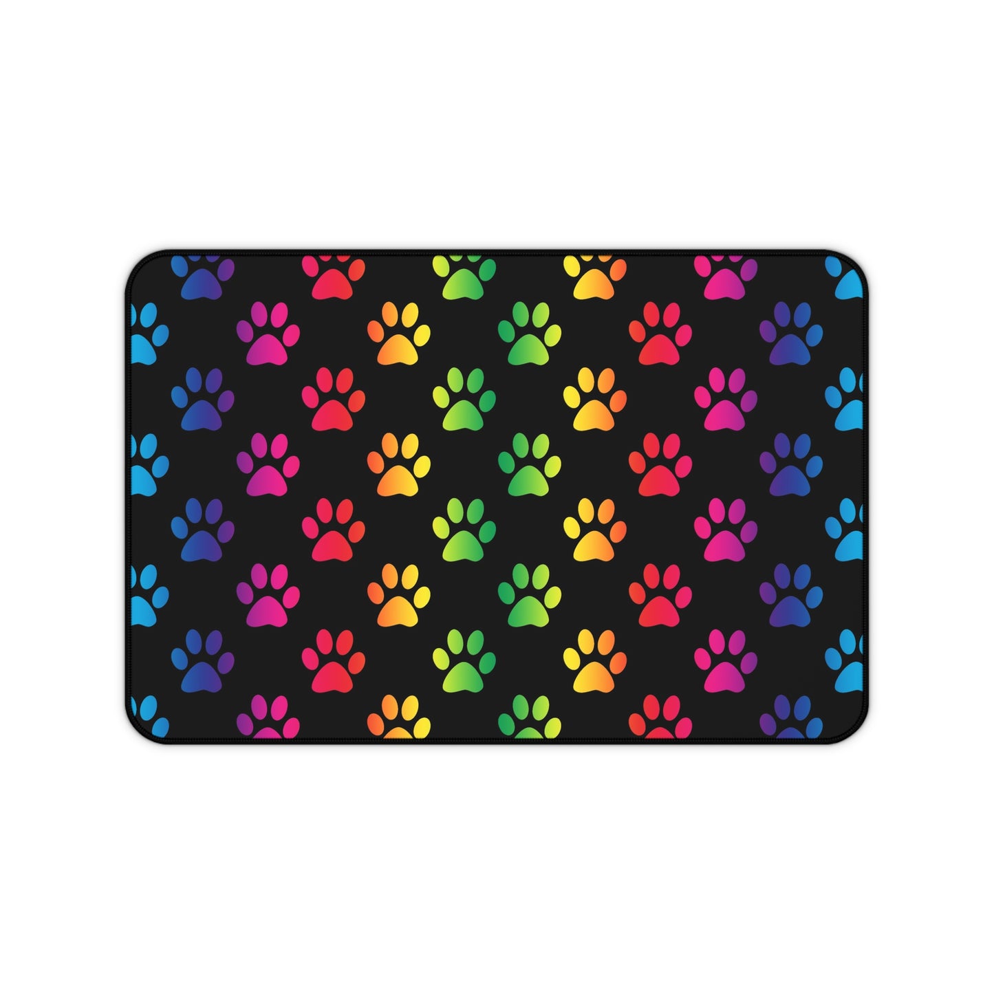 Colorful Paw Print Desk Mat - Perfect for Pet Lovers