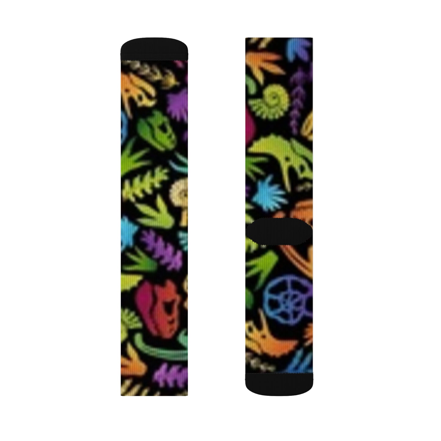 Colorful Nature-Dinosaur/ Vibrant Patterned Socks for Gifts, Homewear, Eco-Friendly, Fashion, Holiday Apparel