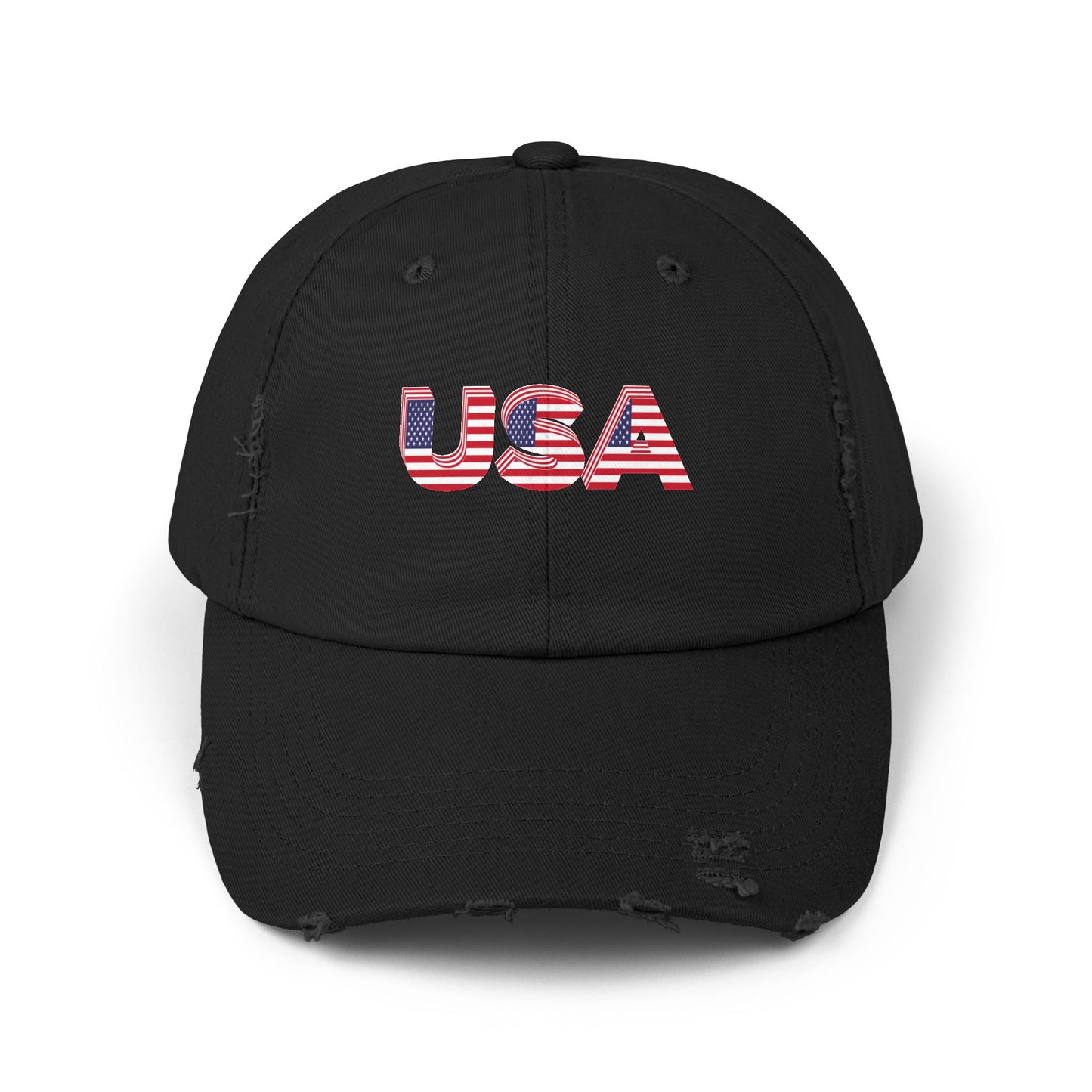 Gorra unisex desgastada con diseño de bandera de EE. UU., perfecta para el Día de la Independencia y para uso diario. 