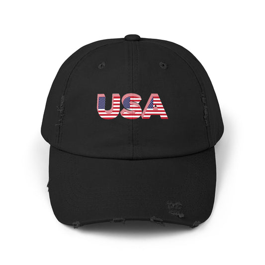 Unisex Distressed Cap - USA Flag Design - Perfect for Independence Day and Everyday Wear
