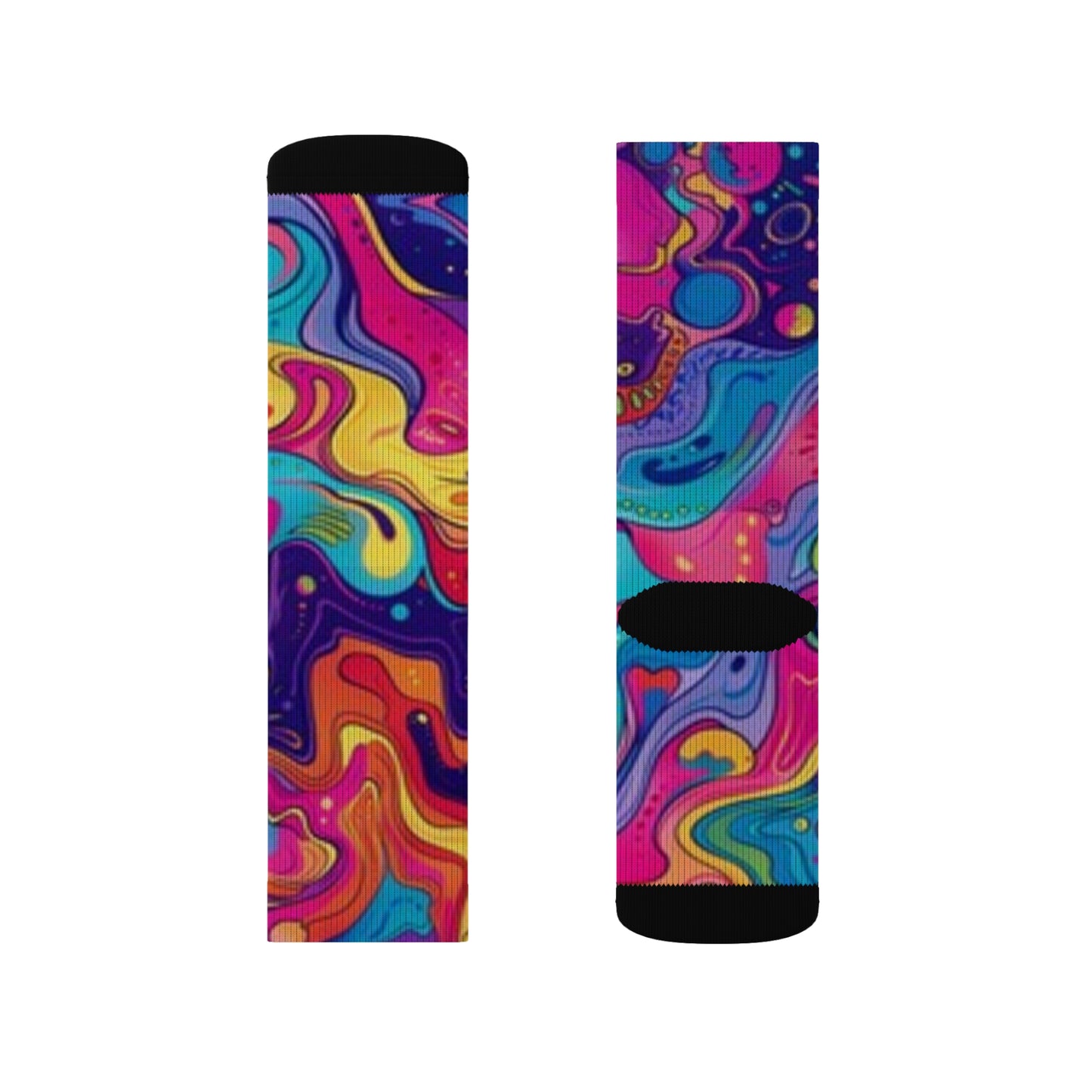 Vibrant Sublimation Socks – Colorful Abstract Design for Everyday Comfort