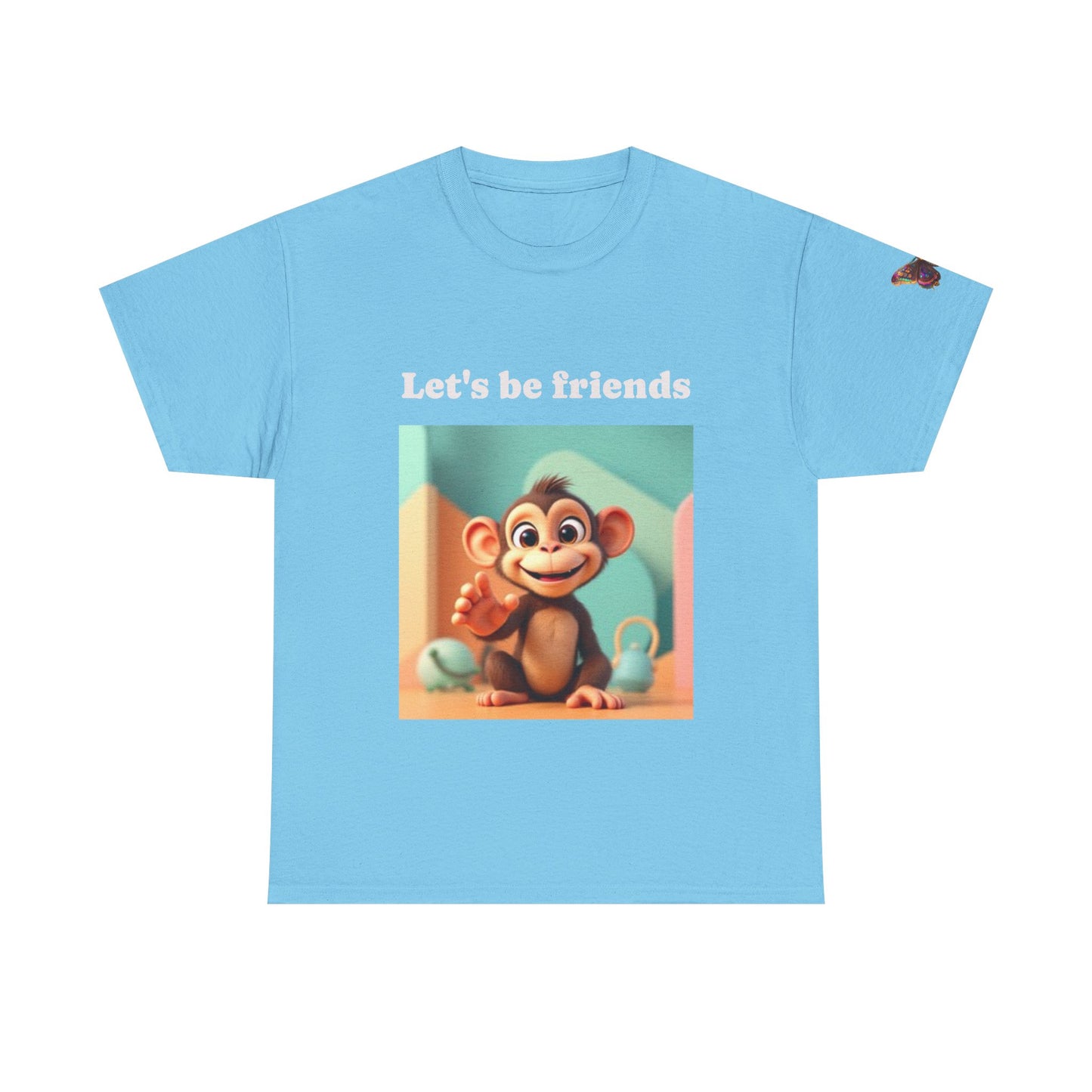 Playful Monkey T-shirt - "Let's Be Friends" Shirt