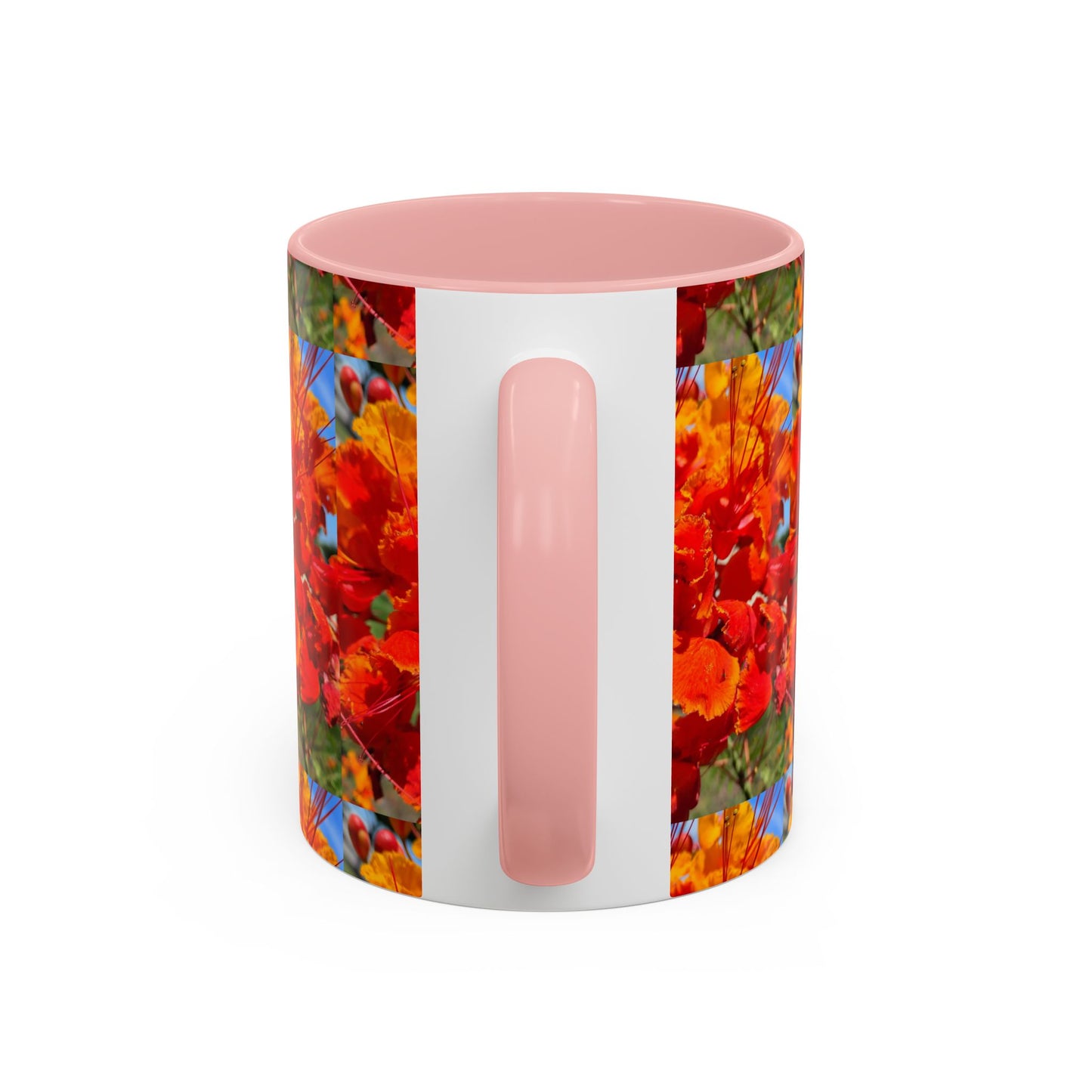 Orange Flowers Accent Coffee Mug 11 oz Great for Coffee Tea Milk Water Juice Ice Cream Soup