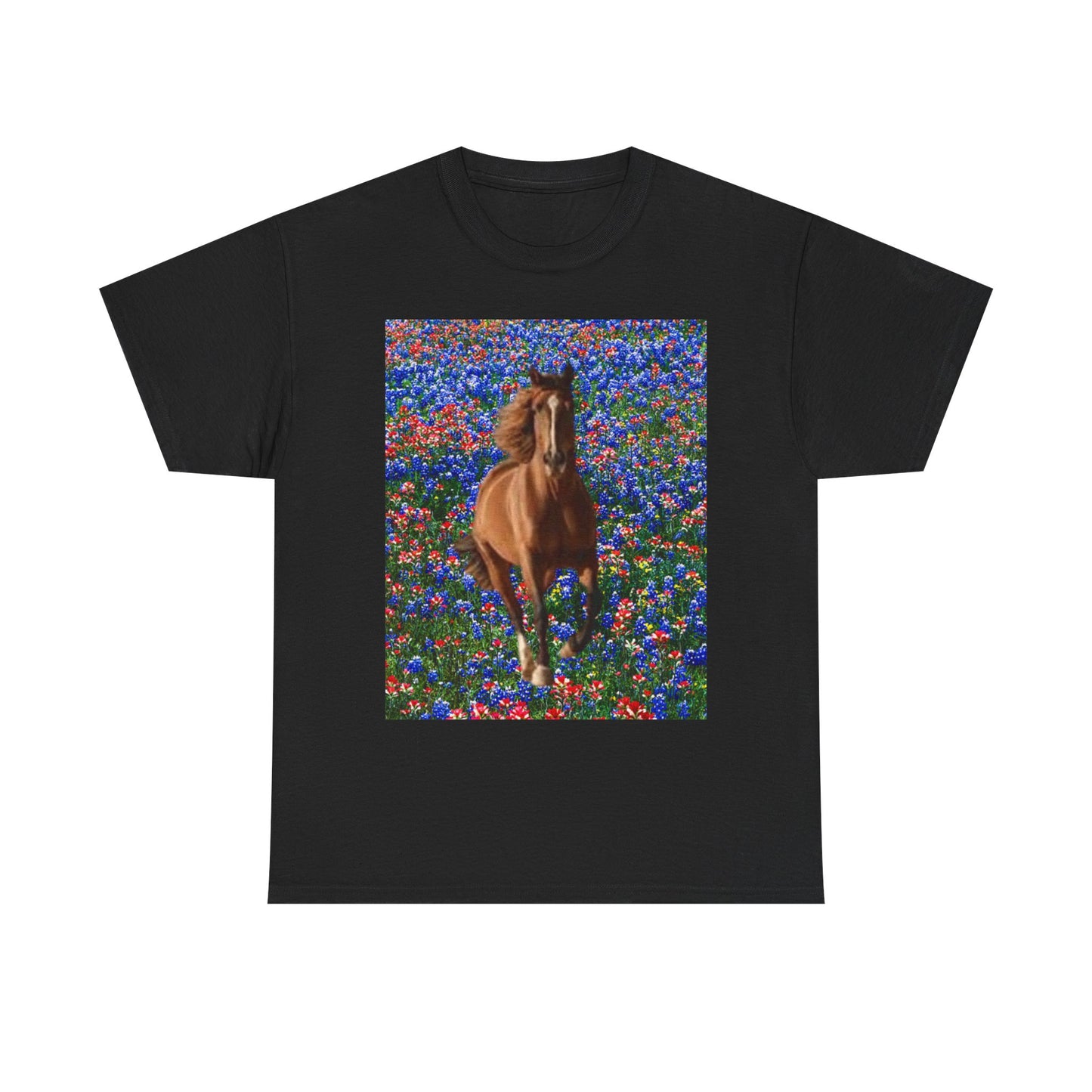 Camiseta unisex de algodón grueso Wild Horse Spirit: camiseta gráfica inspirada en la naturaleza