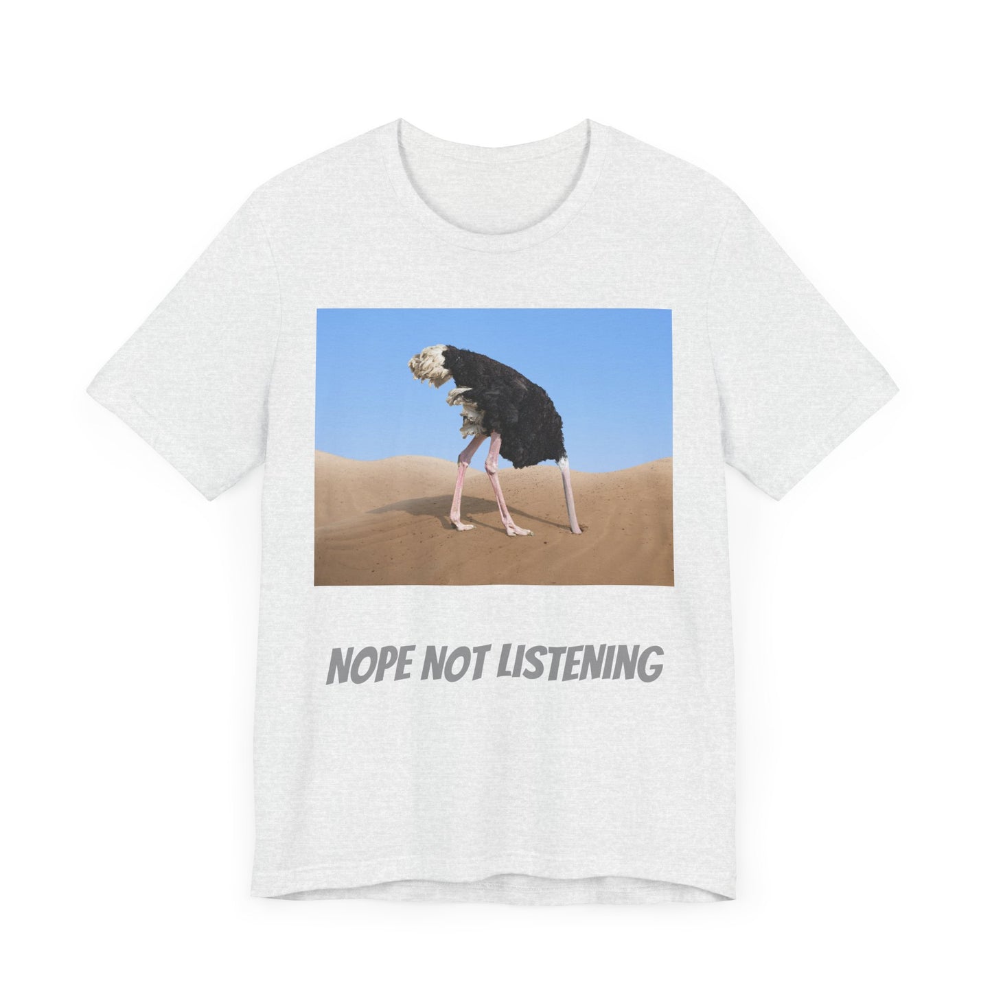 Camiseta avestruz no, no escucho