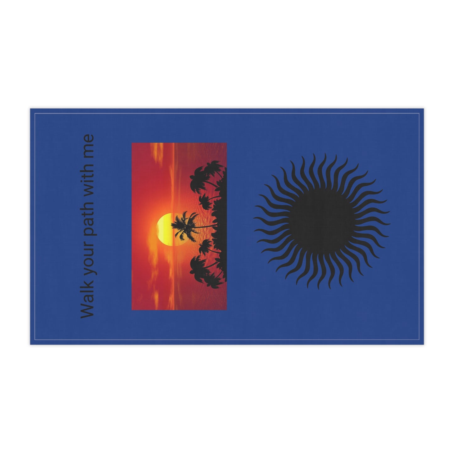 Kitchen Towel 18" x 30" Size Sunset Black Sun