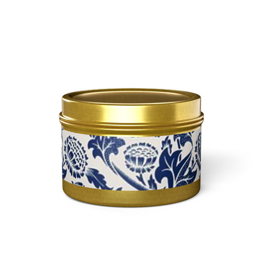 Tin Candles Blue Flowers Fabulous Scents