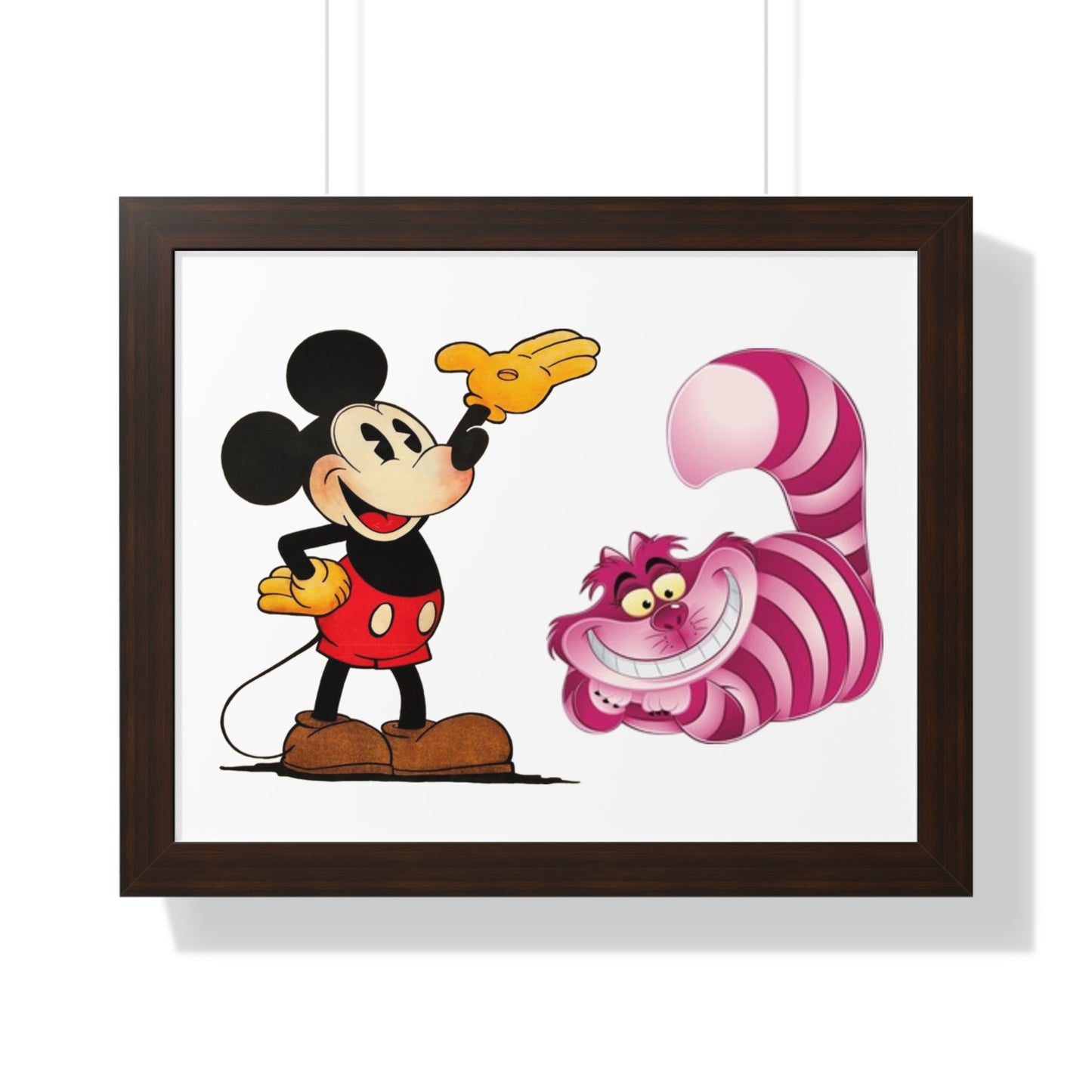Framed Horizontal Poster Mickey Mouse & Cheshire Cat