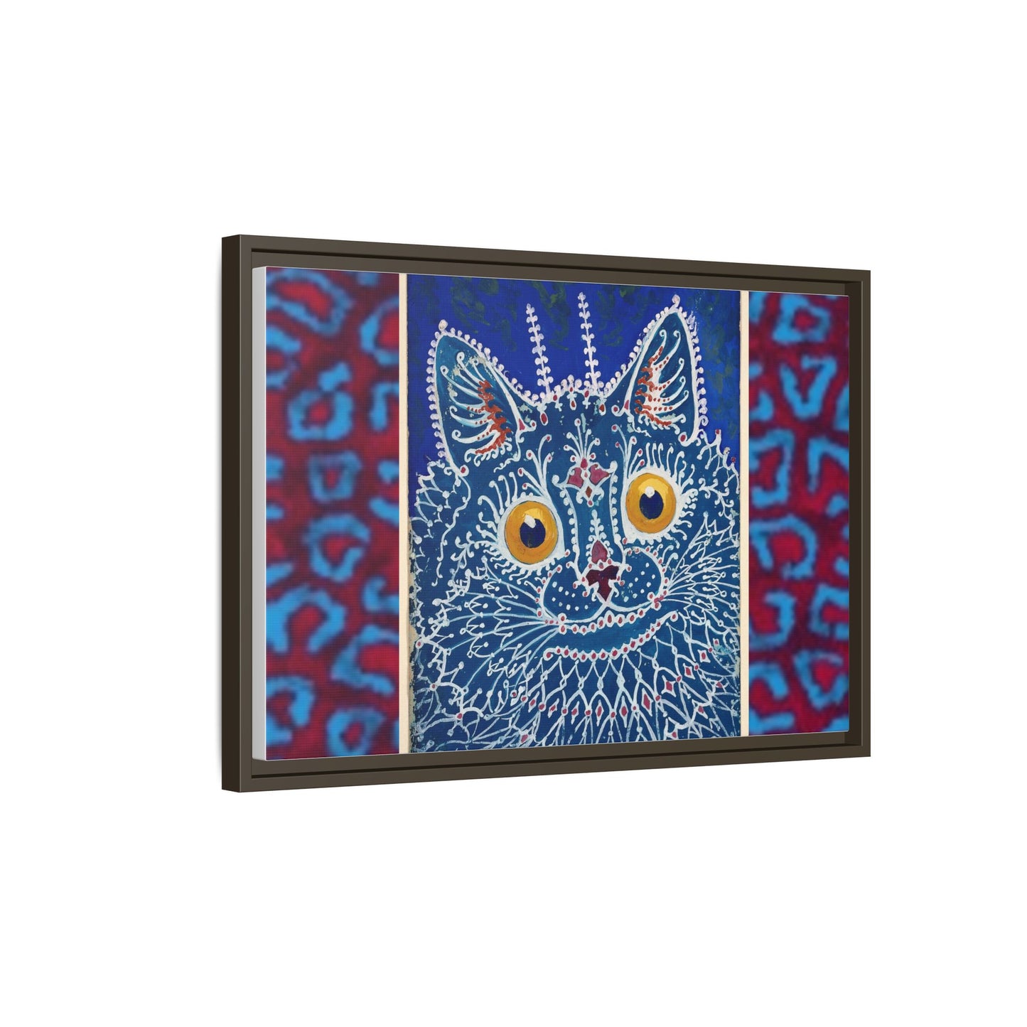 Colorful Cat Framed Matte Canvas Art - Whimsical Home Decor