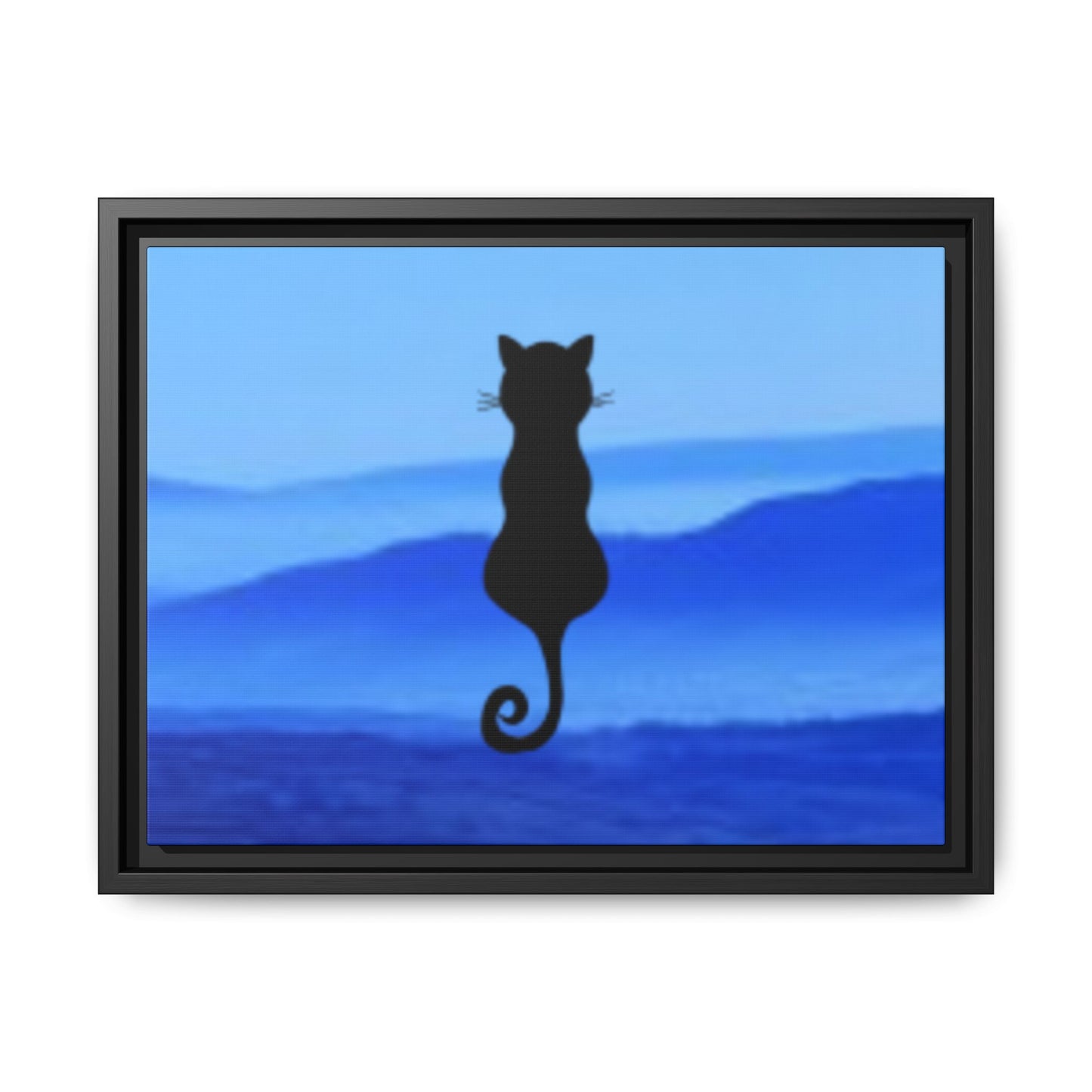 Framed Cat Silhouette Art Print, Wall Decor, Cat Lover Gift, Home Office Art, Pet Memorial