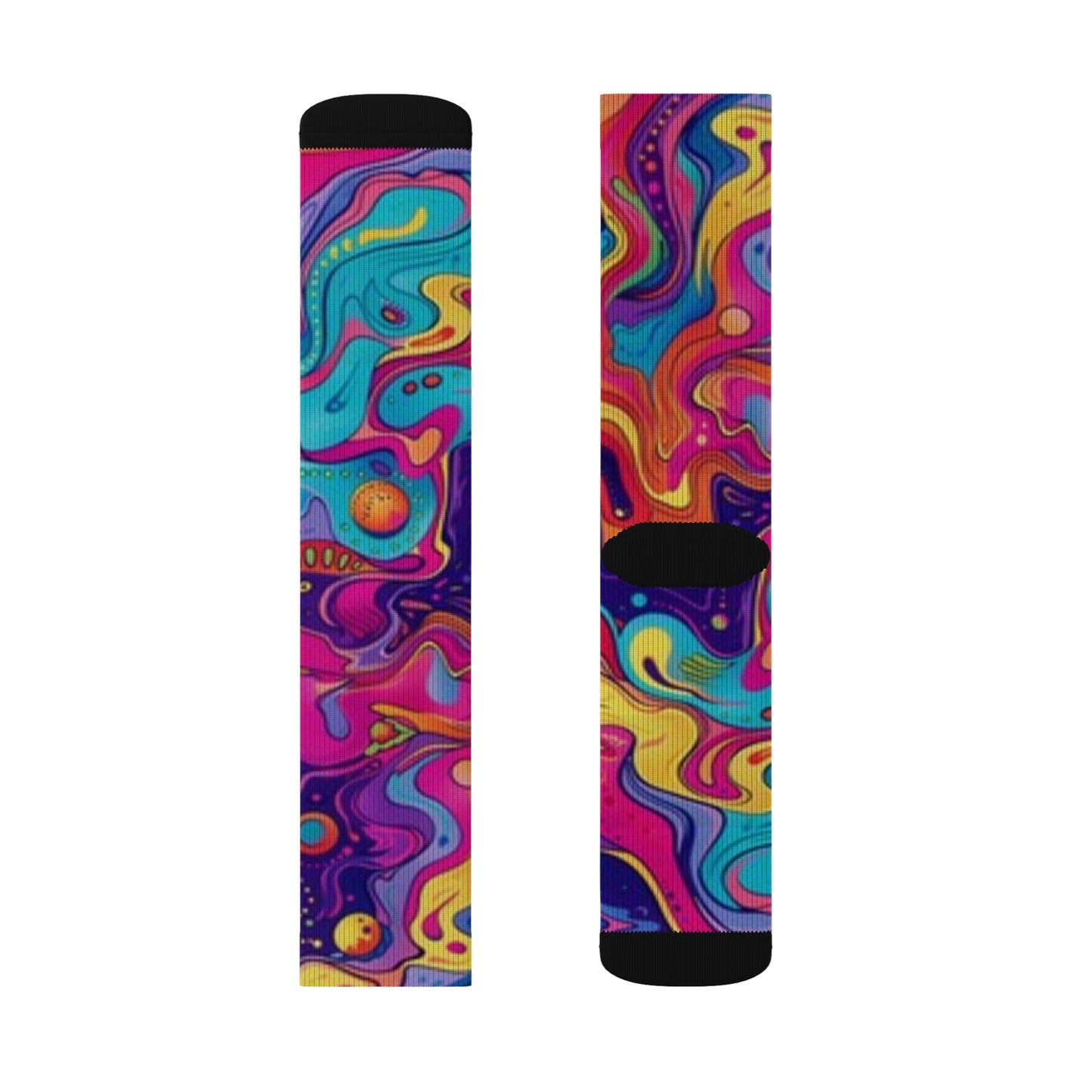 Vibrant Sublimation Socks – Colorful Abstract Design for Everyday Comfort