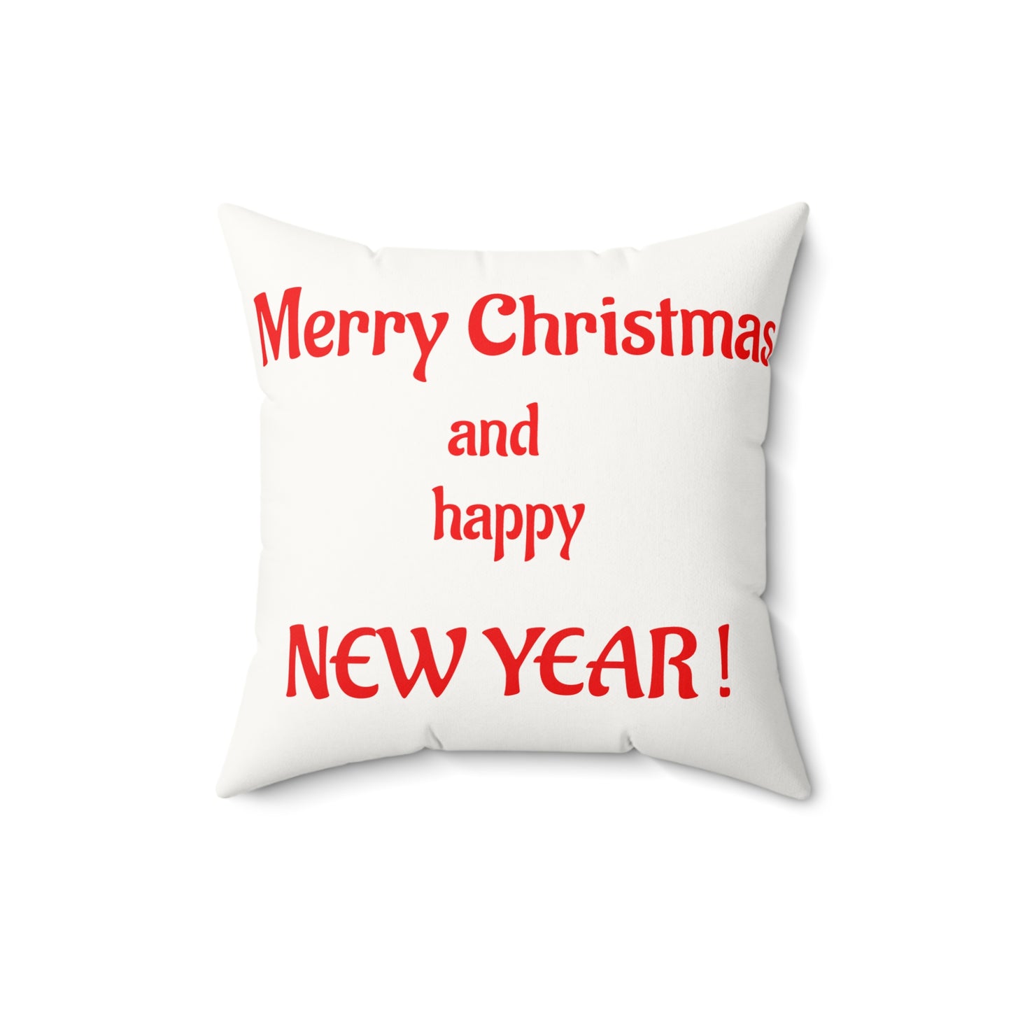 Christmas Faux Suede Square Pillow Merry Christmas and happy New Year
