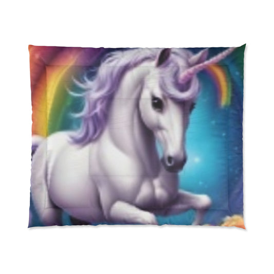 Unicorn Comforter Great for a Girl's Room Matching Pillows Cozy While Watching TV Great Gift