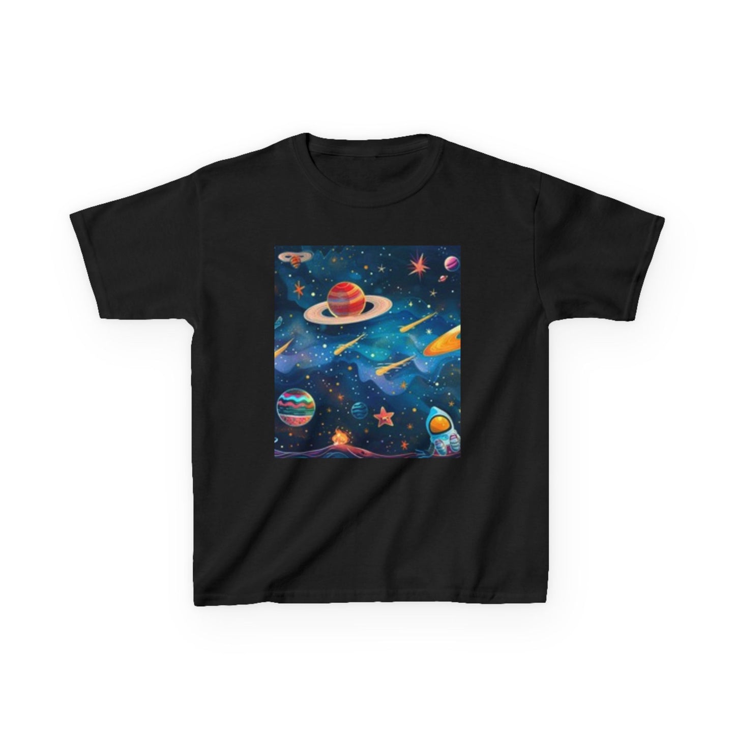 Kids Space Adventure Tee - Colorful Cosmic Design for Young Explorers