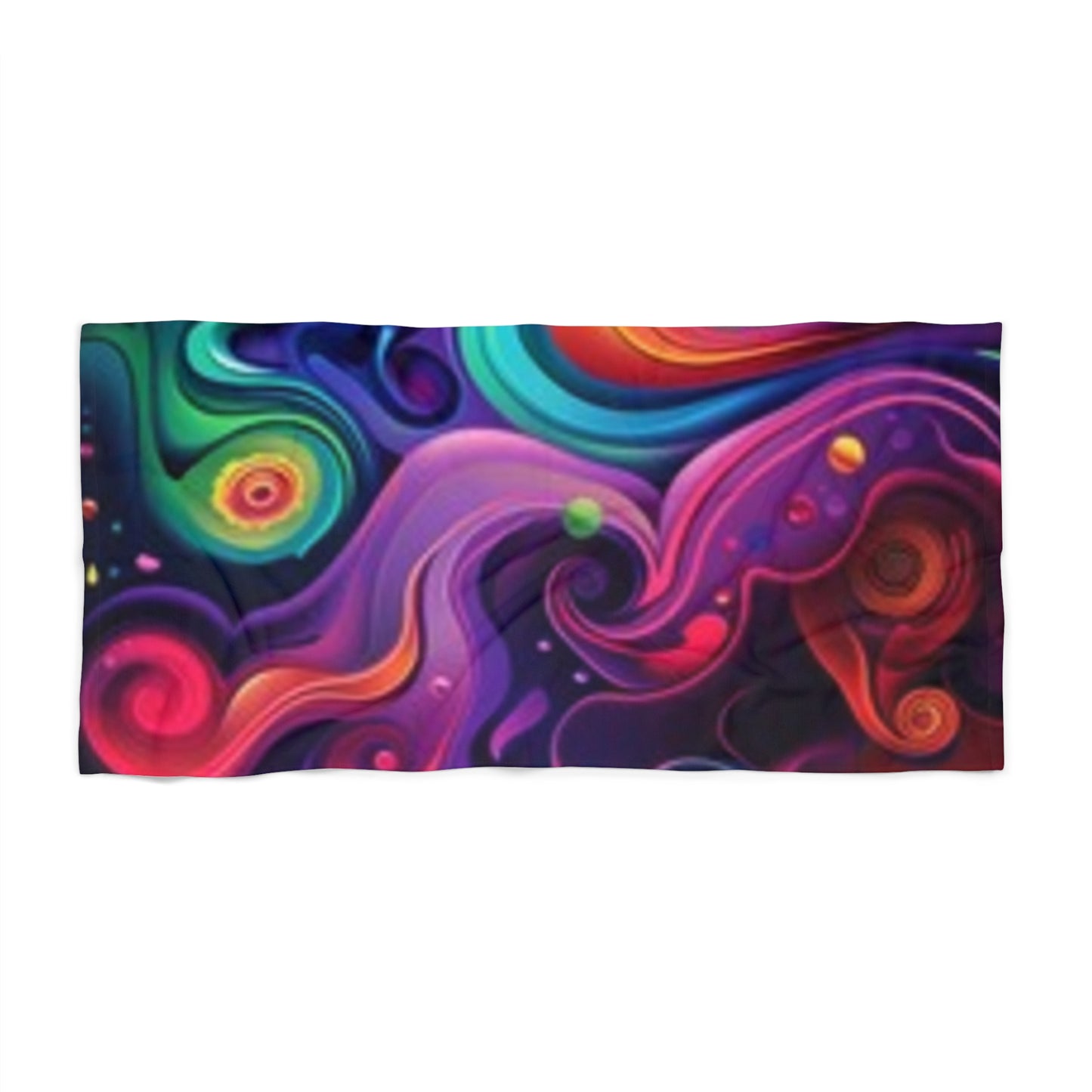 Vibrant Abstract Beach Towel - Colorful Swirl Design for Summer Fun