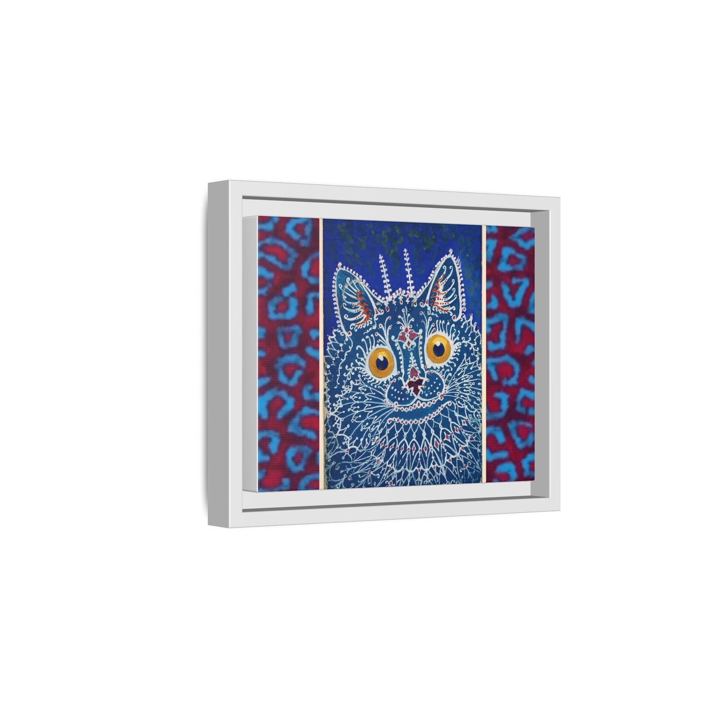 Colorful Cat Framed Matte Canvas Art - Whimsical Home Decor