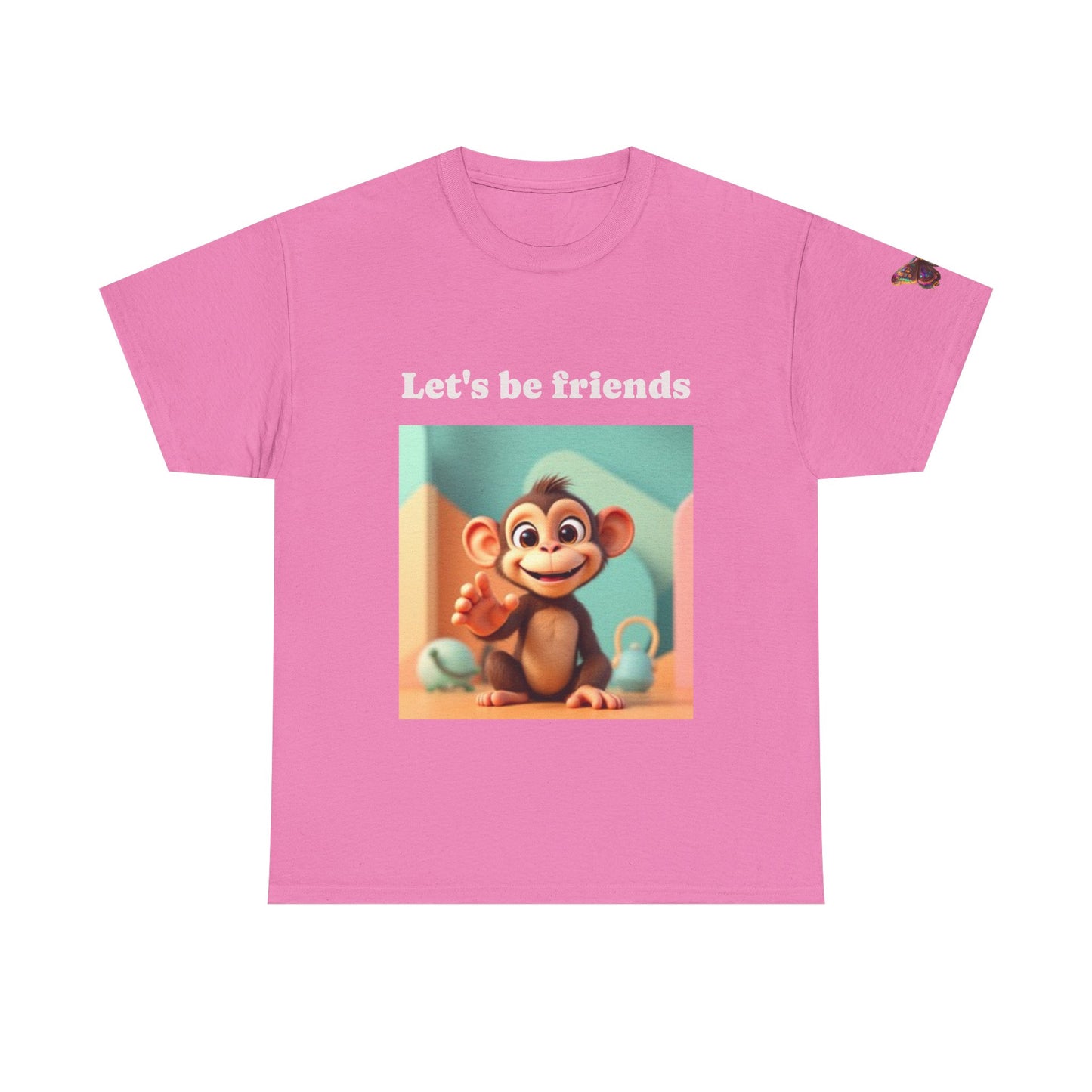 Playful Monkey T-shirt - "Let's Be Friends" Shirt