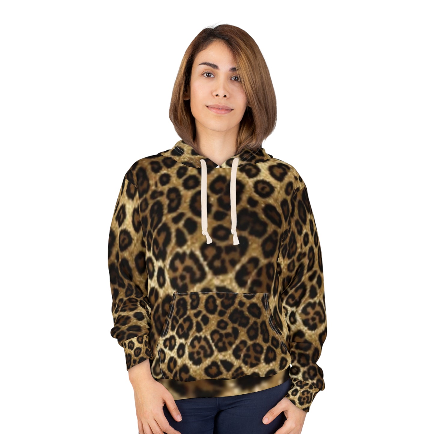 Sudadera unisex con estampado de leopardo: estilo acogedor para el día a día.