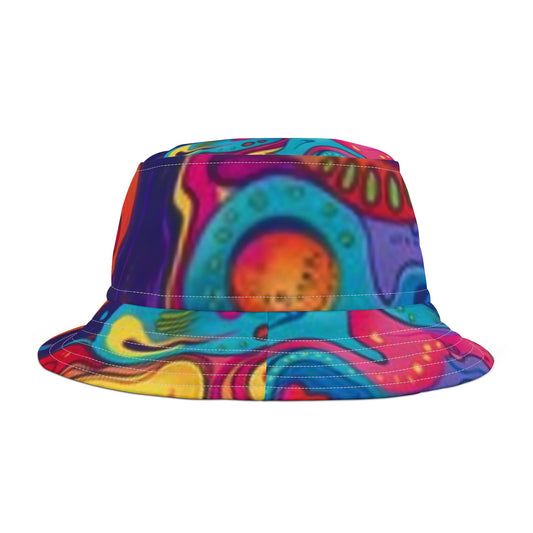 Vibrant Abstract Bucket Hat - Colorful Fashion Accessory for Summer Adventures