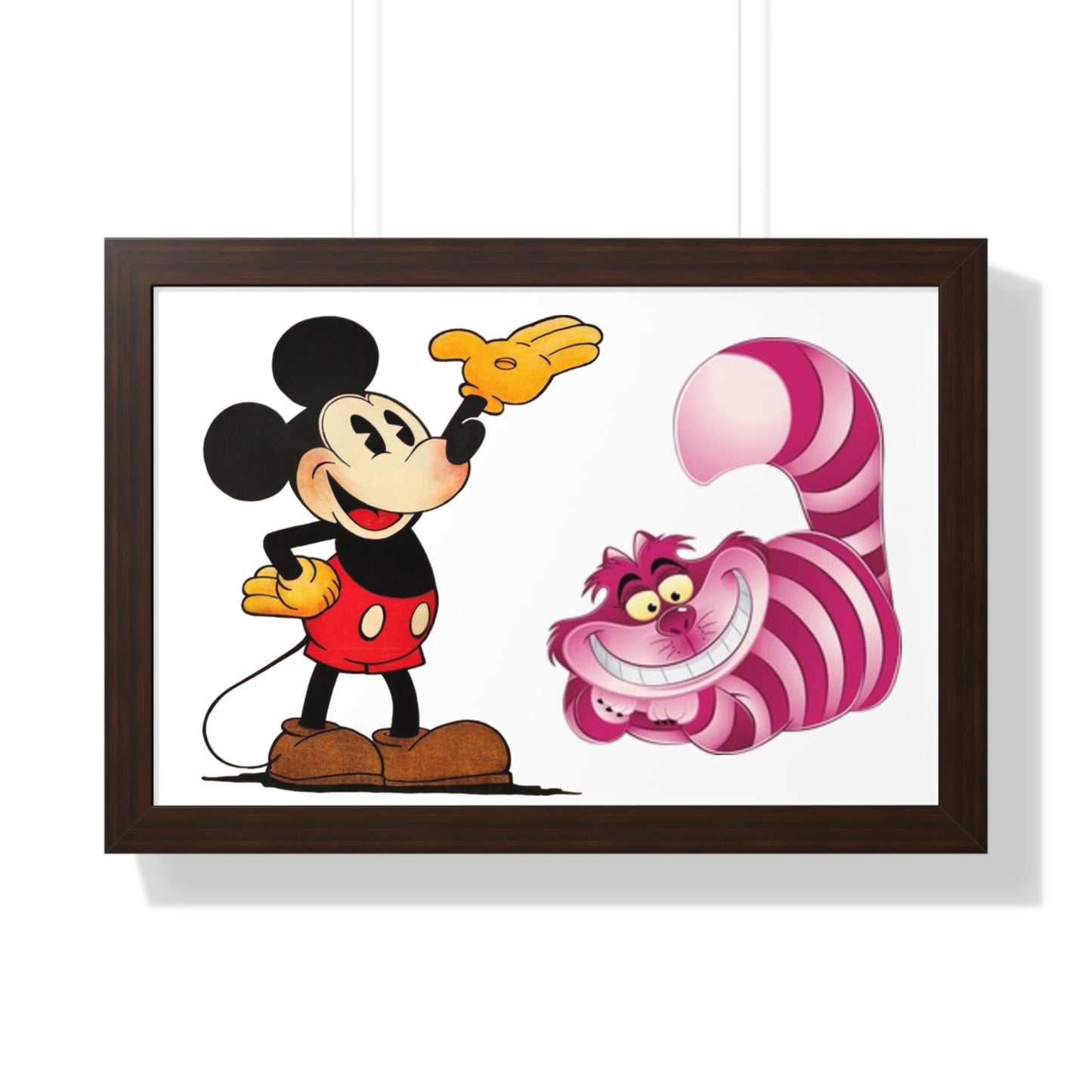 Framed Horizontal Poster Mickey Mouse & Cheshire Cat