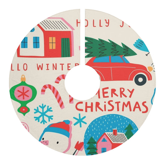 Holiday Print Christmas Tree Skirts