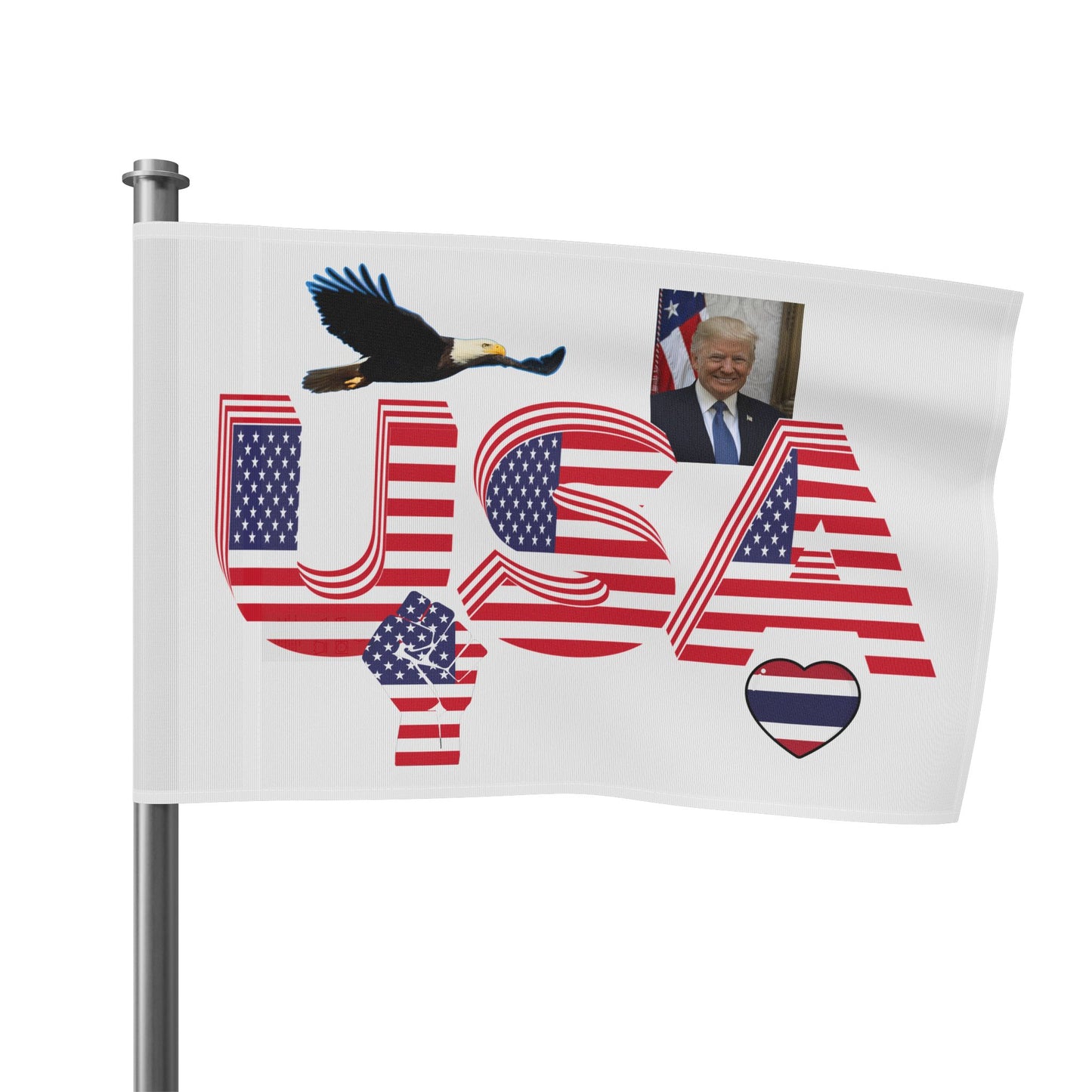 Tasse patriotique avec drapeau américain et motif aigle et Trump 