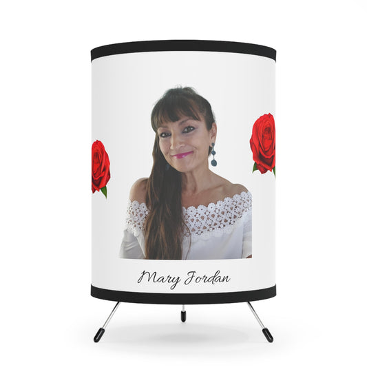 Romantic Rose Tripod Lamp with Custom Printed Shade