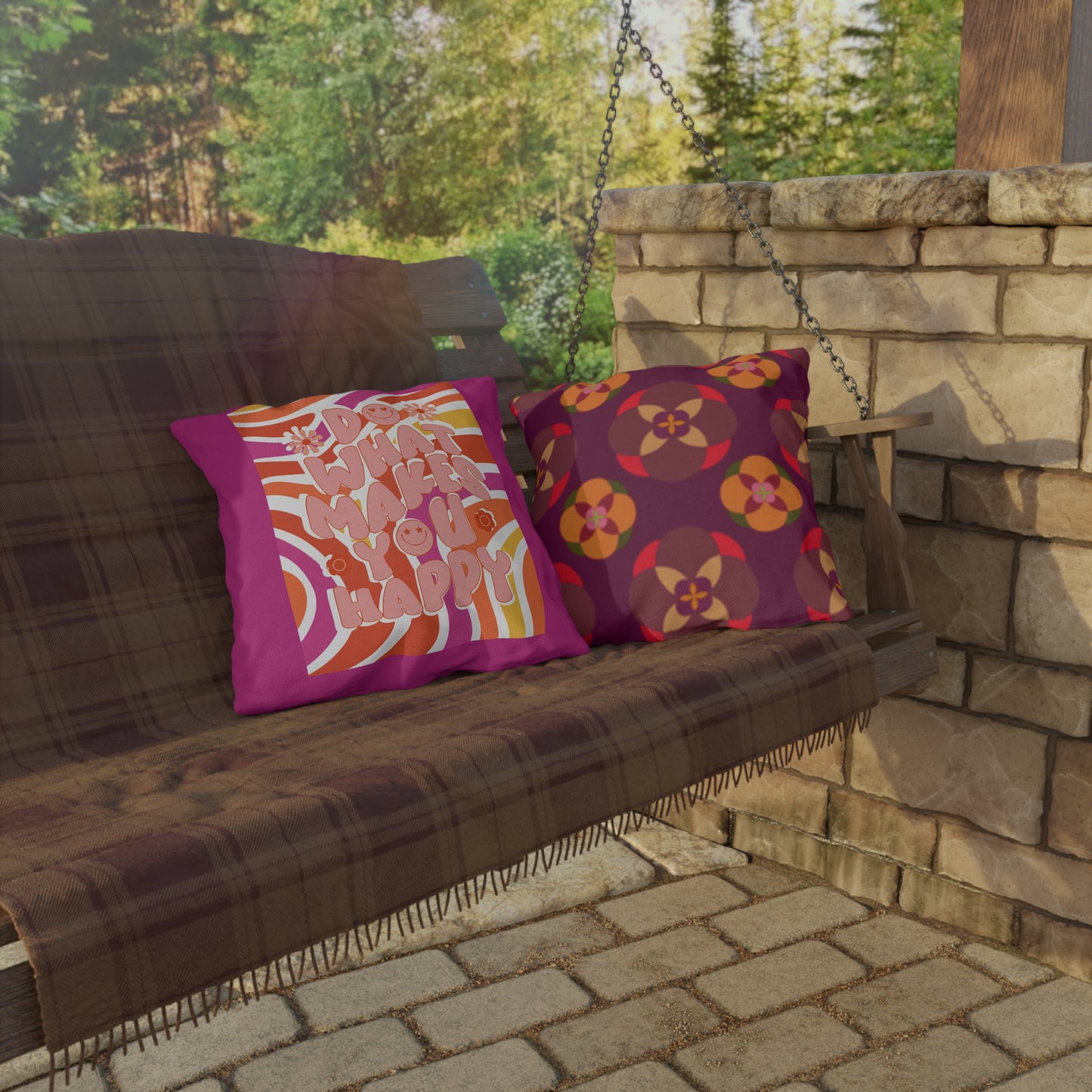 Do What Makes You Happy Outdoor Pillows