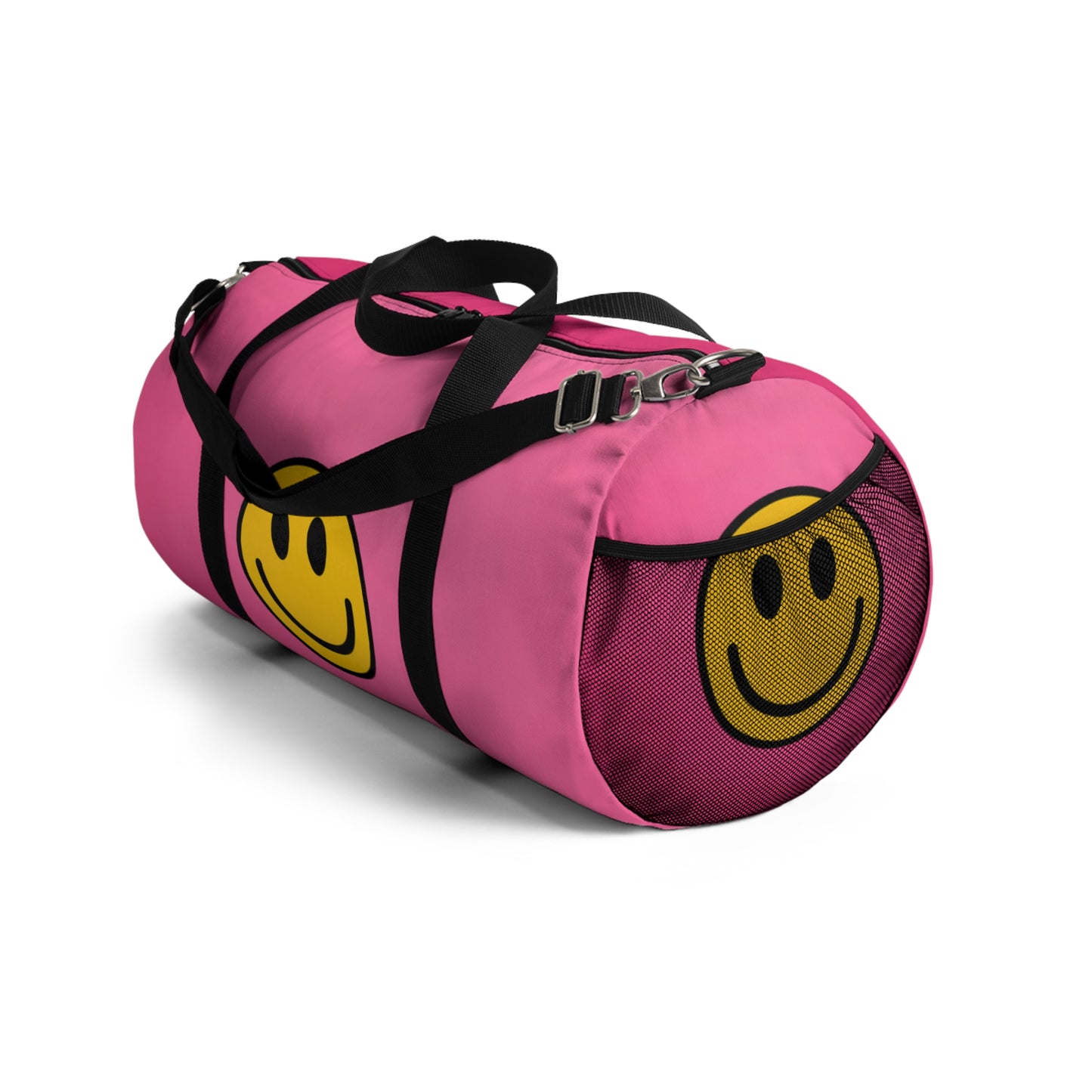 Happy Face Pink Vibe Duffel Bag, Gym Bag, Travel Bag, Weekend Getaway, Smiley Face Design, Perfect for Fitness and Fun