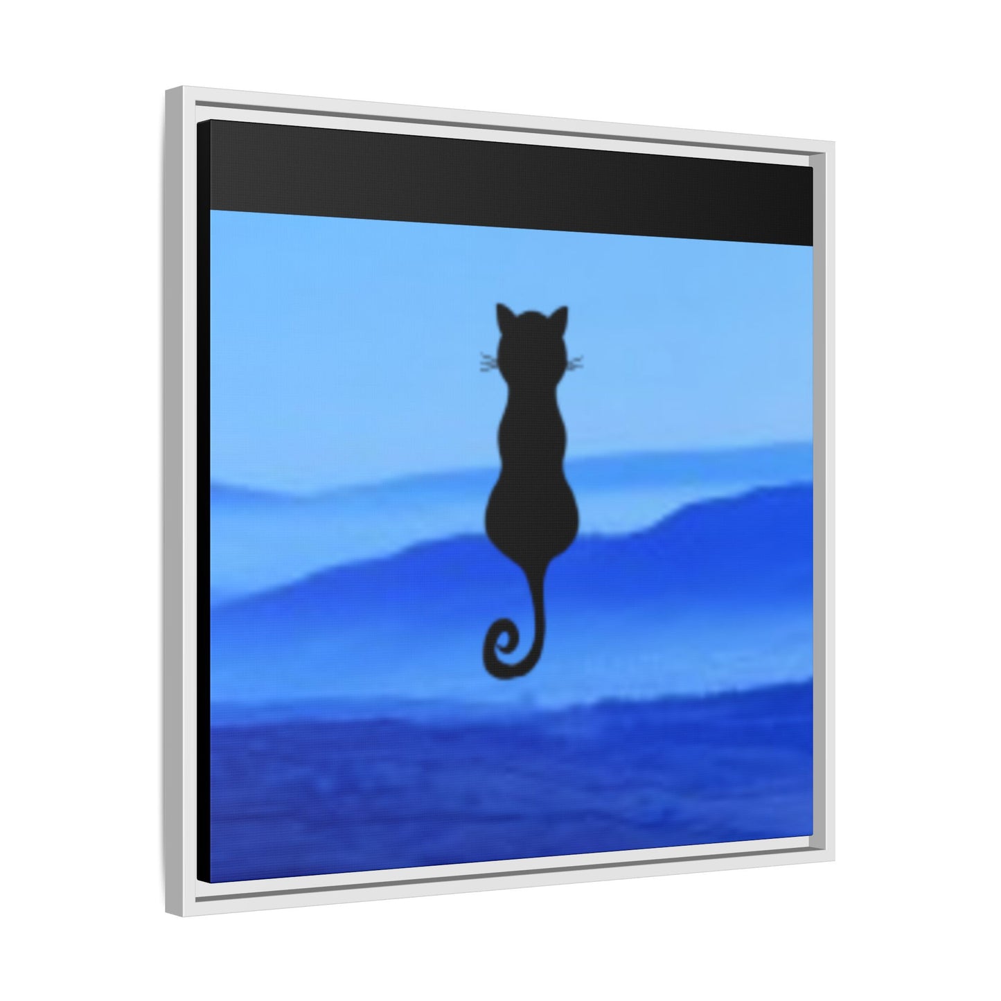 Framed Cat Silhouette Art Print, Wall Decor, Cat Lover Gift, Home Office Art, Pet Memorial