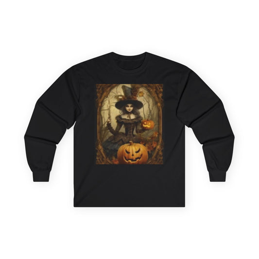 Beautiful Women Pumpkin Black Cat Unisex Ultra Cotton Long Sleeve T-shirt