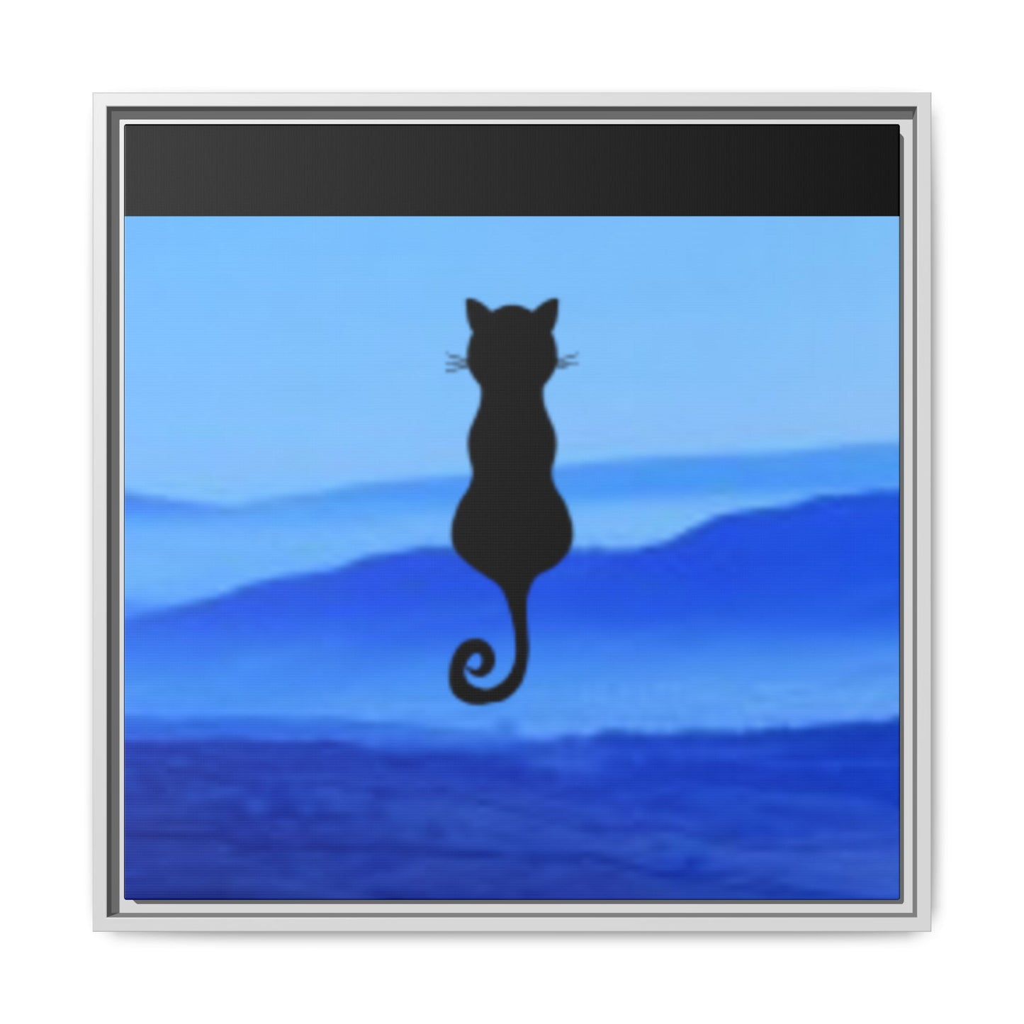 Framed Cat Silhouette Art Print, Wall Decor, Cat Lover Gift, Home Office Art, Pet Memorial